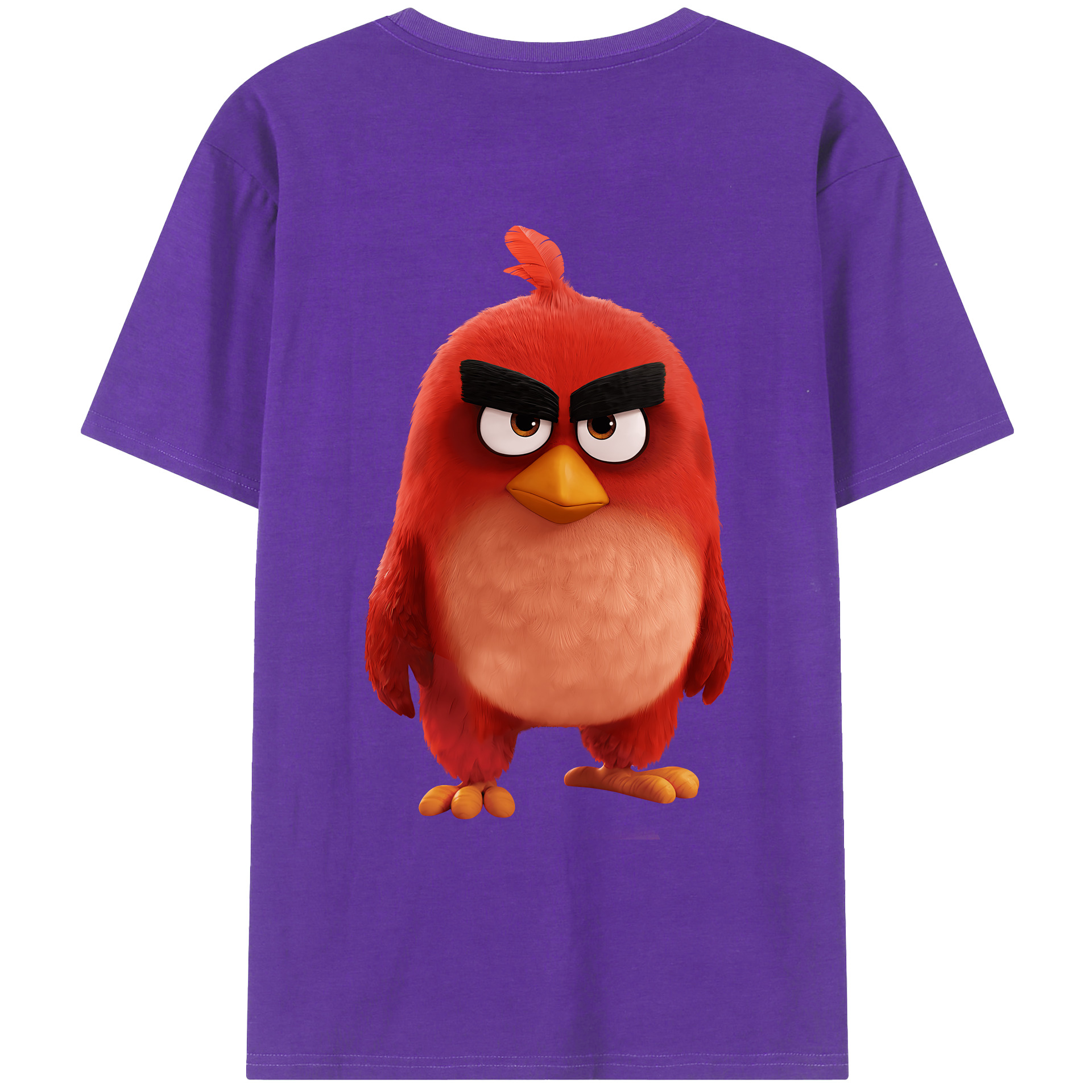（画像用） Angry Birds アングリーバード 綿100％ メンズ半袖Tシャツ（バックプリント） 通気性