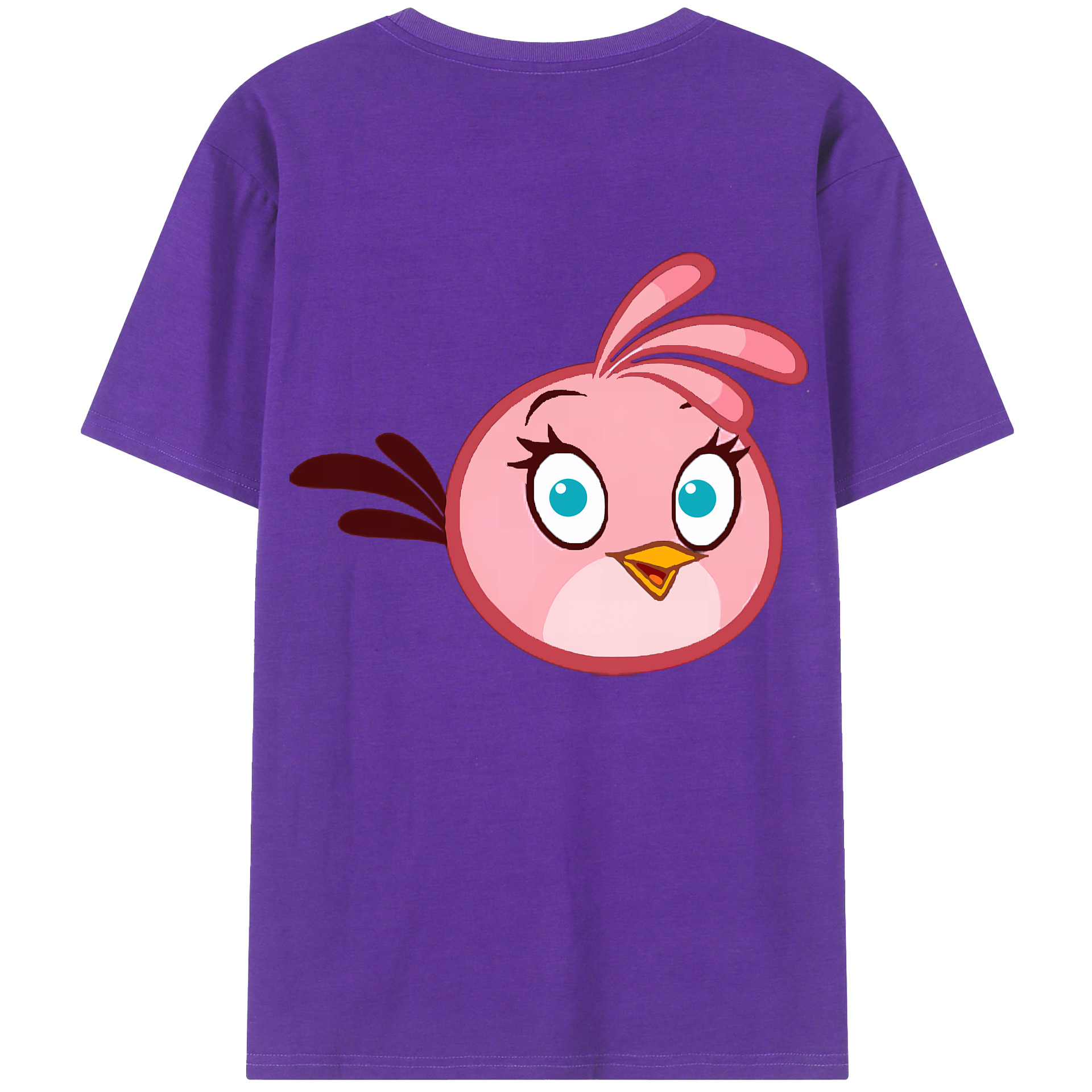 （画像用） Angry Birds アングリーバード 綿100％ メンズ半袖Tシャツ（バックプリント） 通気性