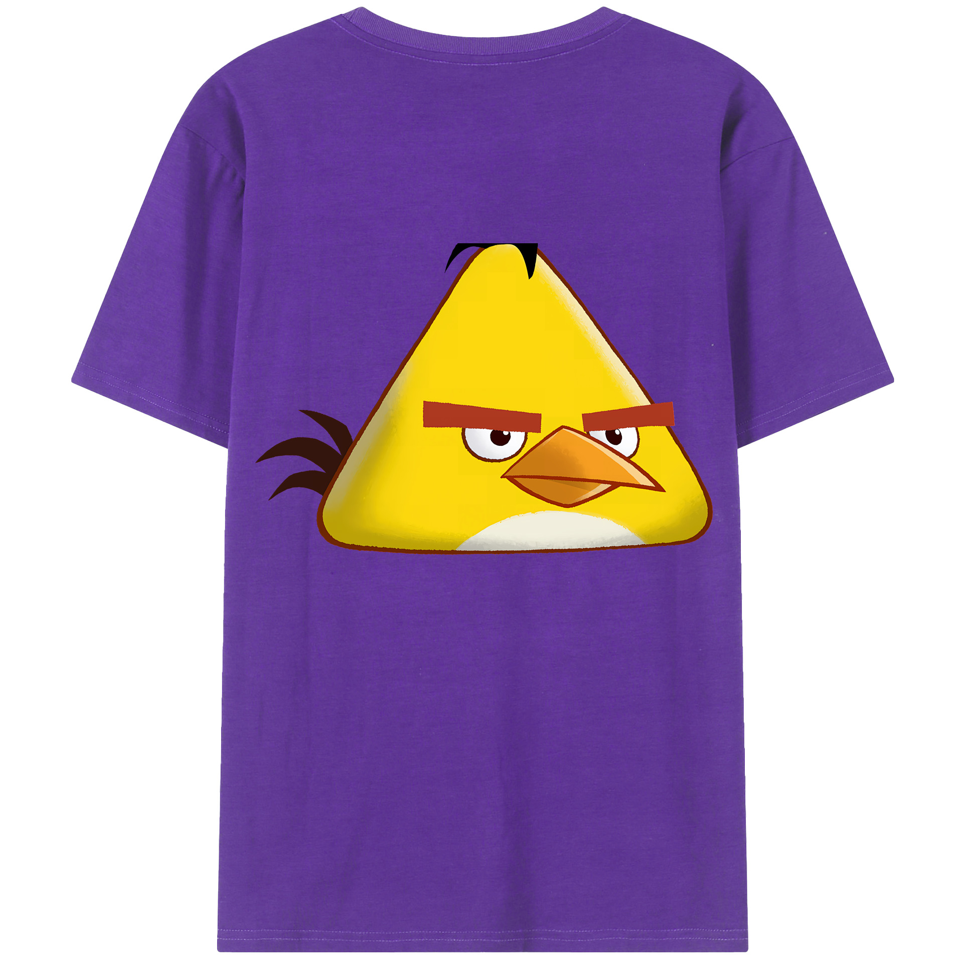 （画像用） Angry Birds アングリーバード 綿100％ メンズ半袖Tシャツ（バックプリント） 通気性