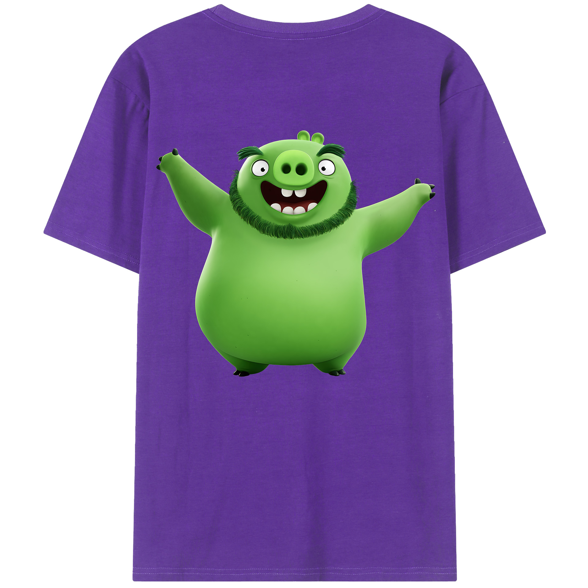 （画像用） Angry Birds アングリーバード 綿100％ メンズ半袖Tシャツ（バックプリント） 通気性