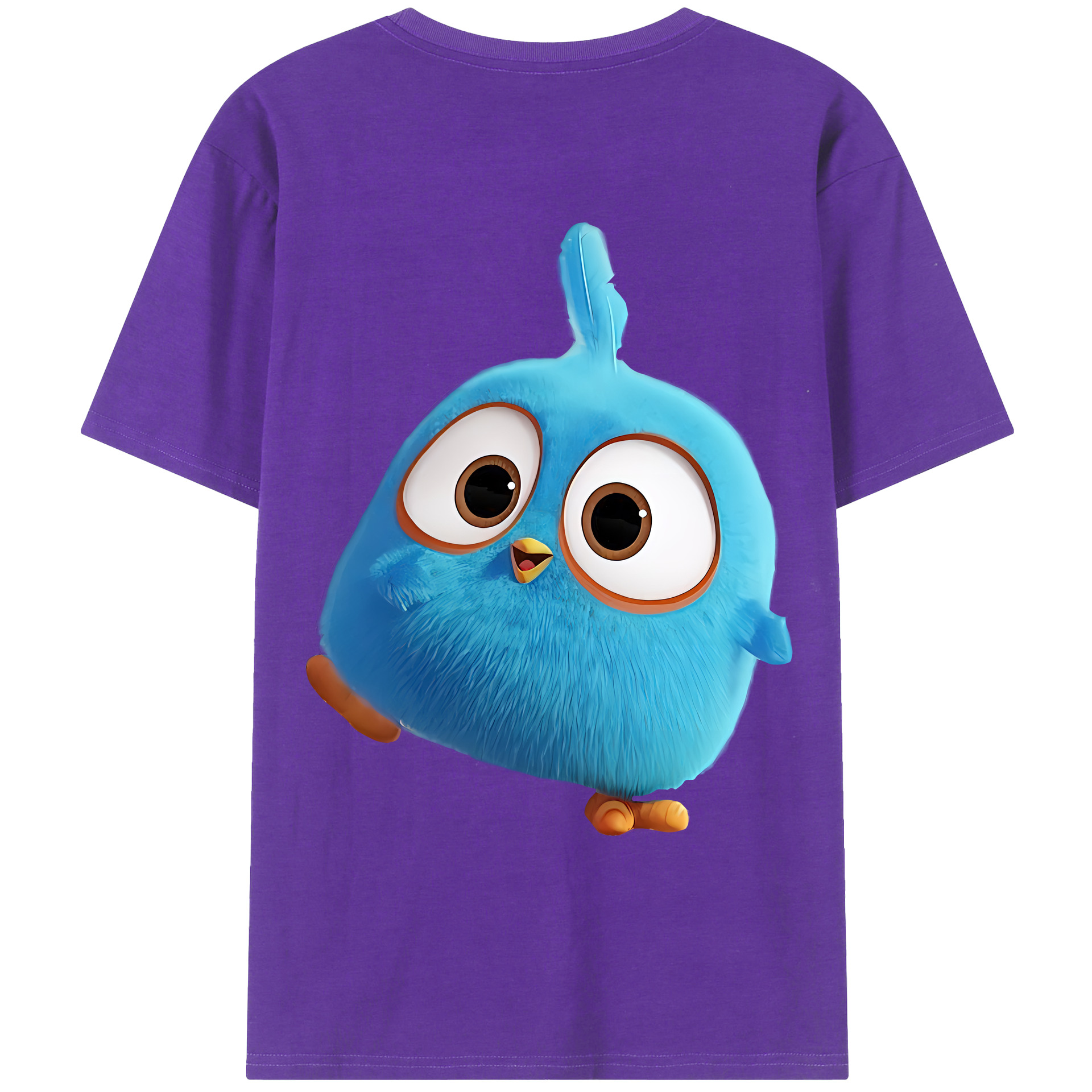 （画像用） Angry Birds アングリーバード 綿100％ メンズ半袖Tシャツ（バックプリント） 通気性