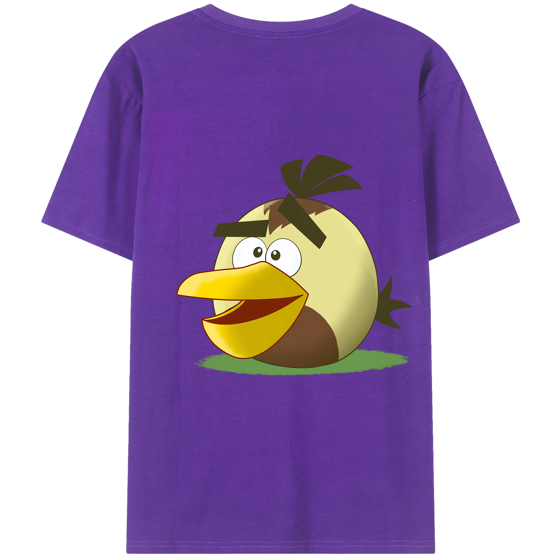 （画像用） Angry Birds アングリーバード 綿100％ メンズ半袖Tシャツ（バックプリント） 通気性