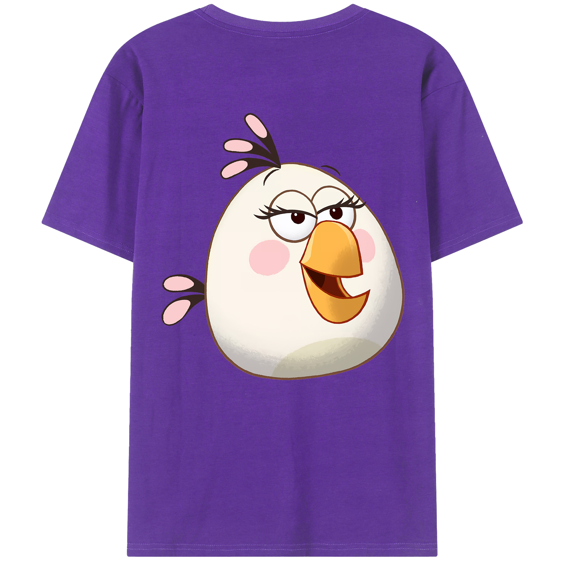 （画像用） Angry Birds アングリーバード 綿100％ メンズ半袖Tシャツ（バックプリント） 通気性