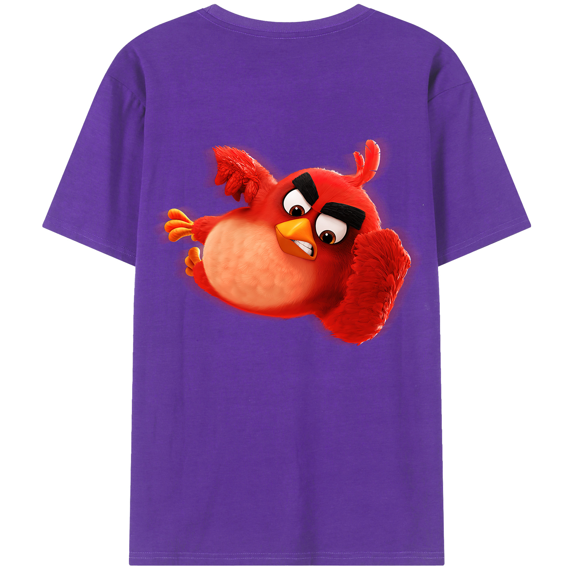 （画像用） Angry Birds アングリーバード 綿100％ メンズ半袖Tシャツ（バックプリント） 通気性