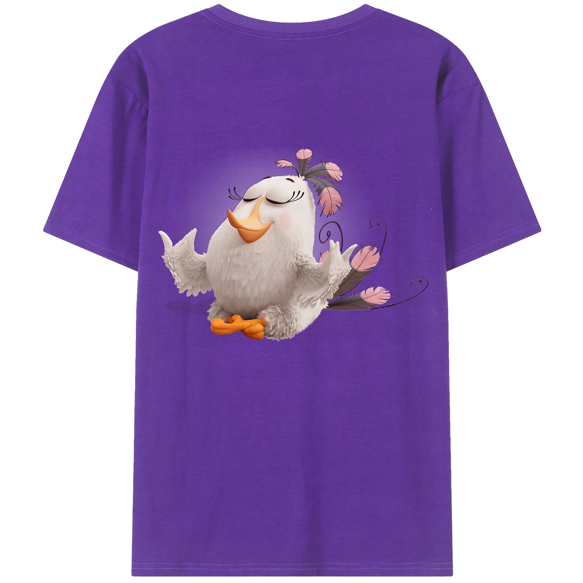 （画像用） Angry Birds アングリーバード 綿100％ メンズ半袖Tシャツ（バックプリント） 通気性