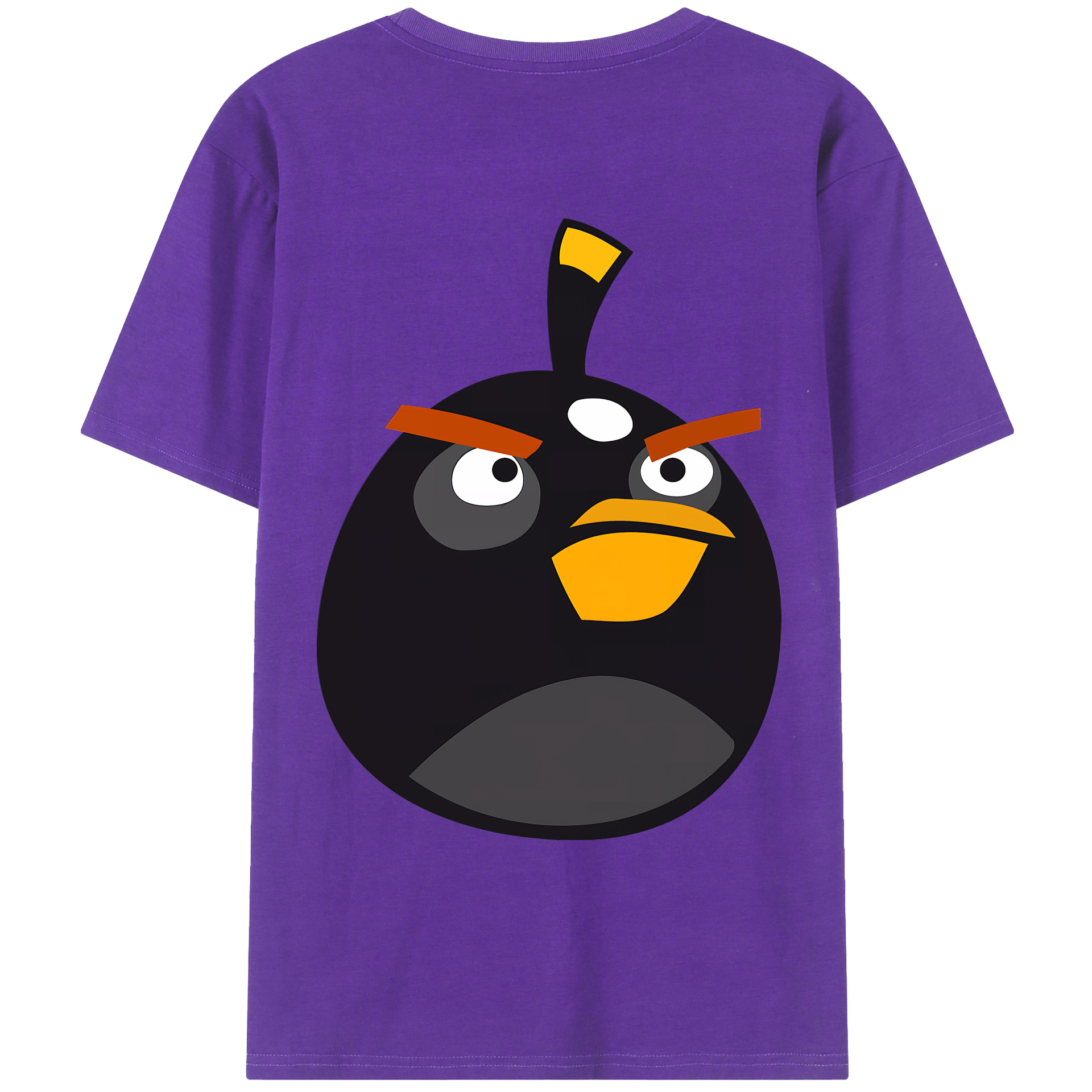 （画像用） Angry Birds アングリーバード 綿100％ メンズ半袖Tシャツ（バックプリント） 通気性