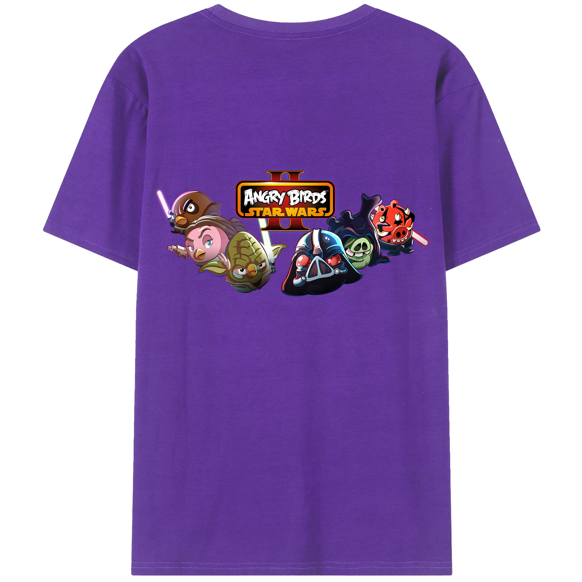 （画像用） Angry Birds アングリーバード 綿100％ メンズ半袖Tシャツ（バックプリント） 通気性