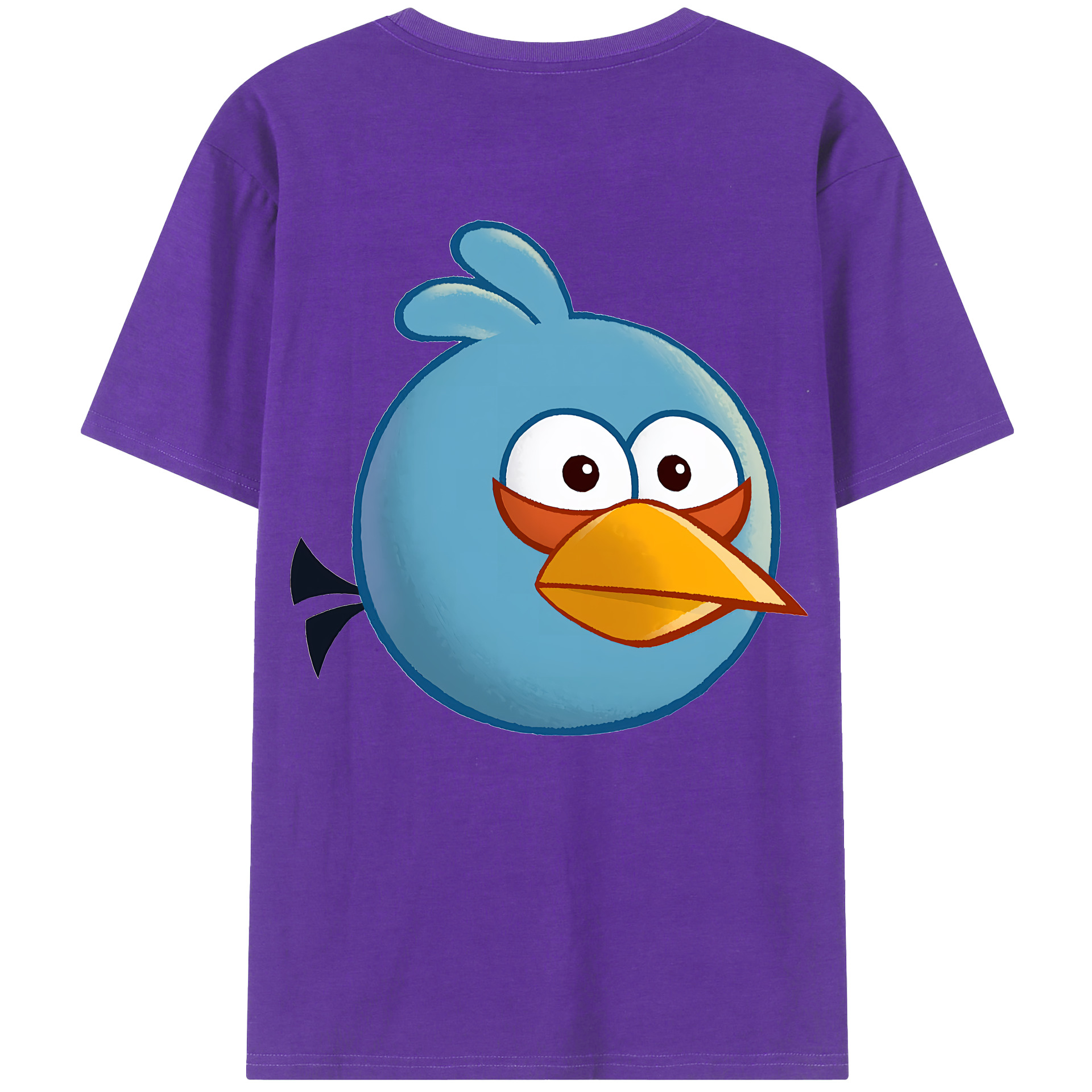 （画像用） Angry Birds アングリーバード 綿100％ メンズ半袖Tシャツ（バックプリント） 通気性