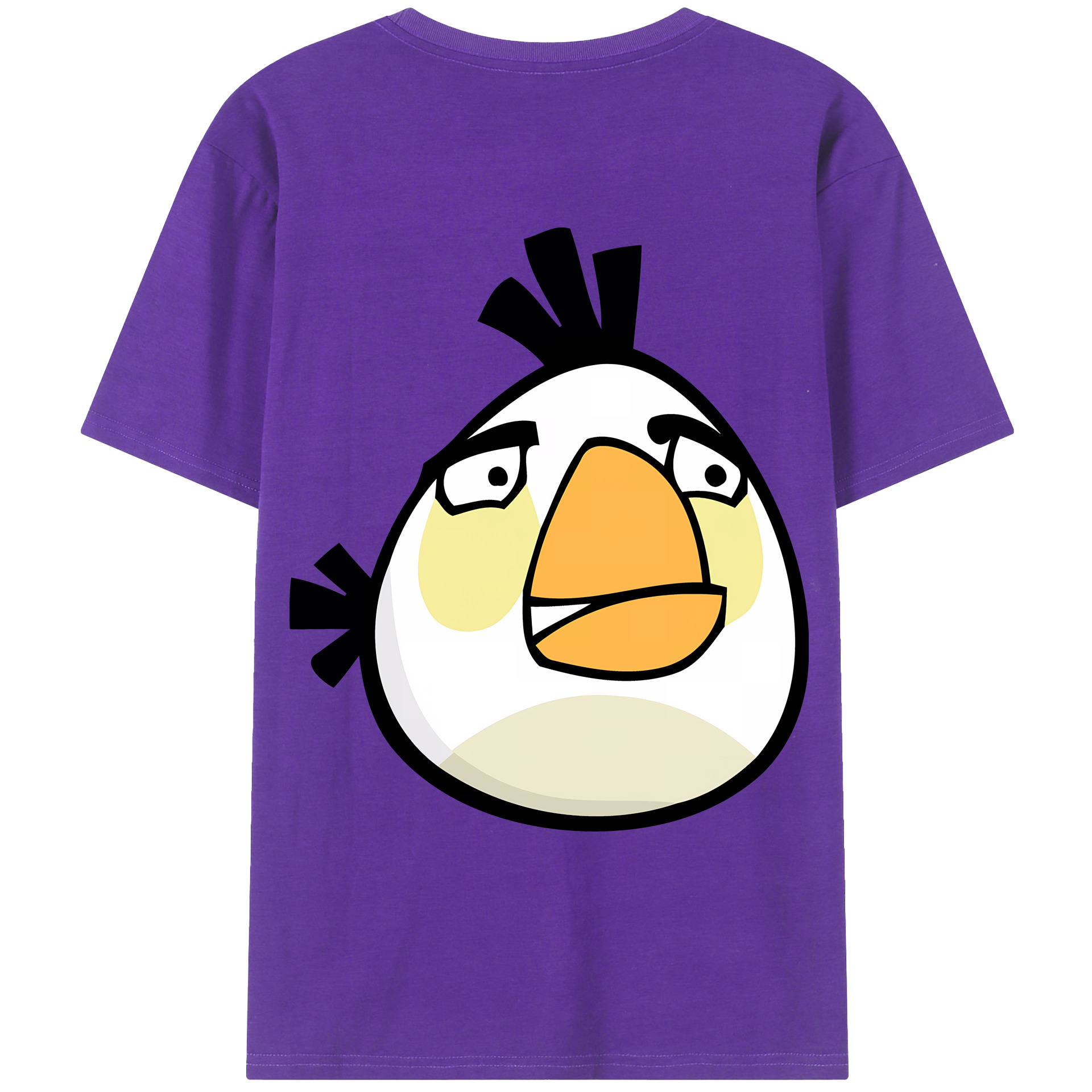 （画像用） Angry Birds アングリーバード 綿100％ メンズ半袖Tシャツ（バックプリント） 通気性
