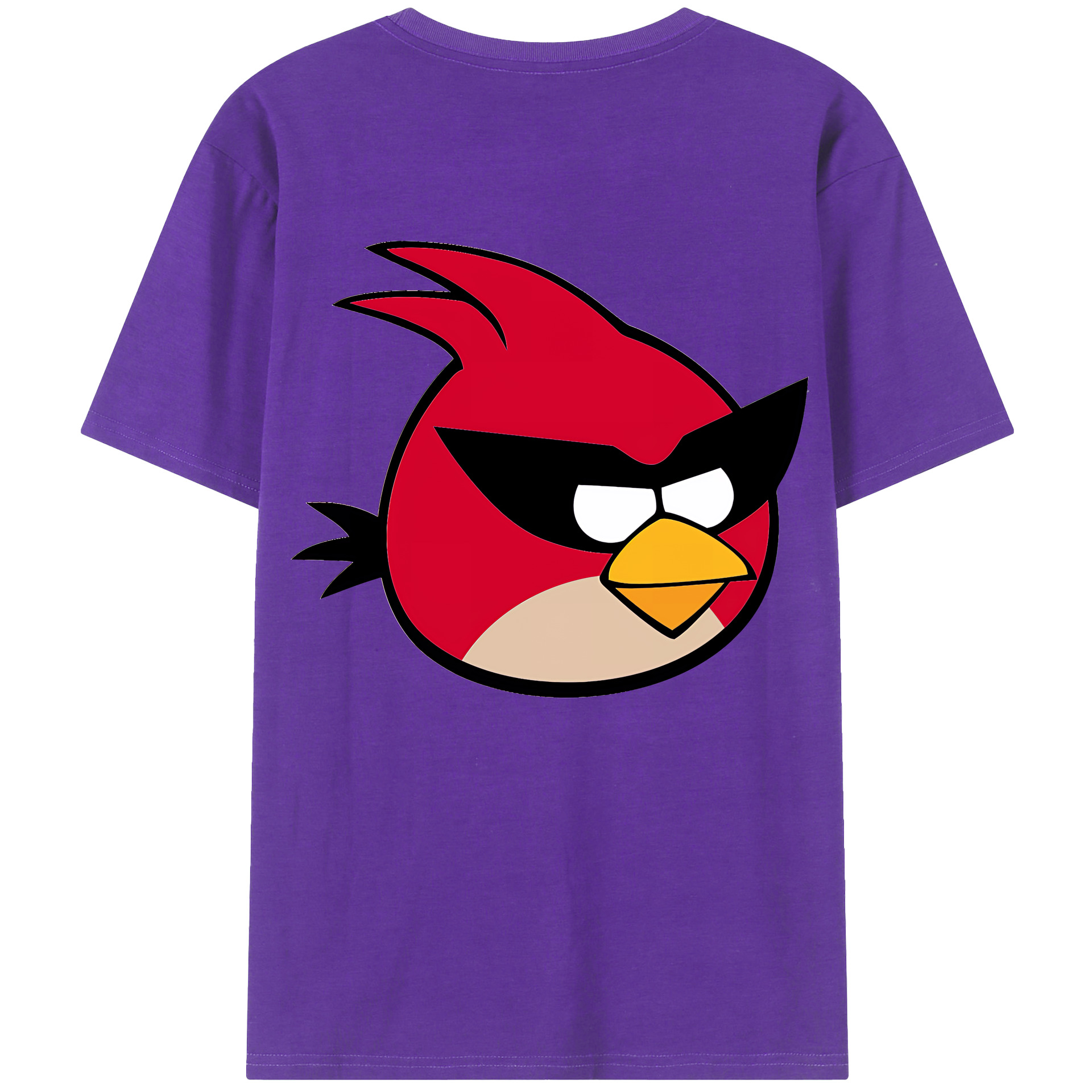 （画像用） Angry Birds アングリーバード 綿100％ メンズ半袖Tシャツ（バックプリント） 通気性