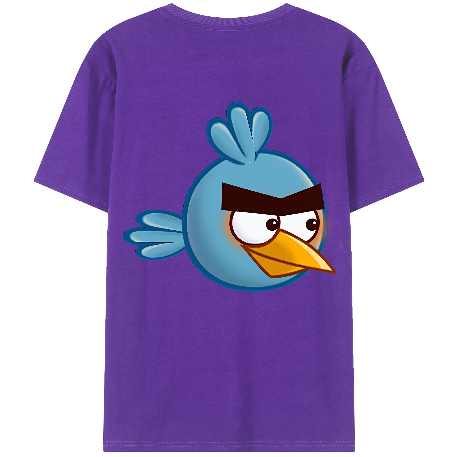 （画像用） Angry Birds アングリーバード 綿100％ メンズ半袖Tシャツ（バックプリント） 通気性