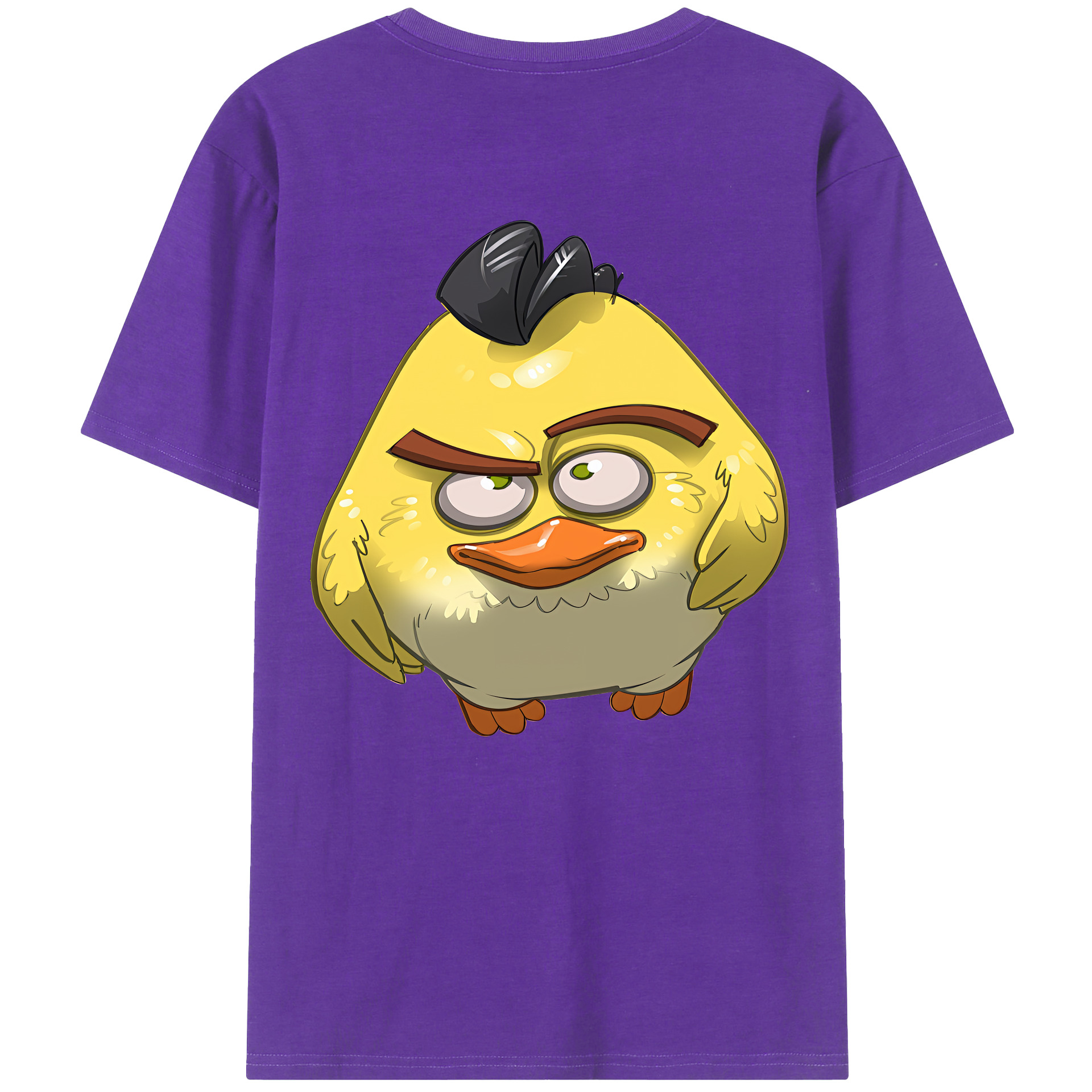 （画像用） Angry Birds アングリーバード 綿100％ メンズ半袖Tシャツ（バックプリント） 通気性