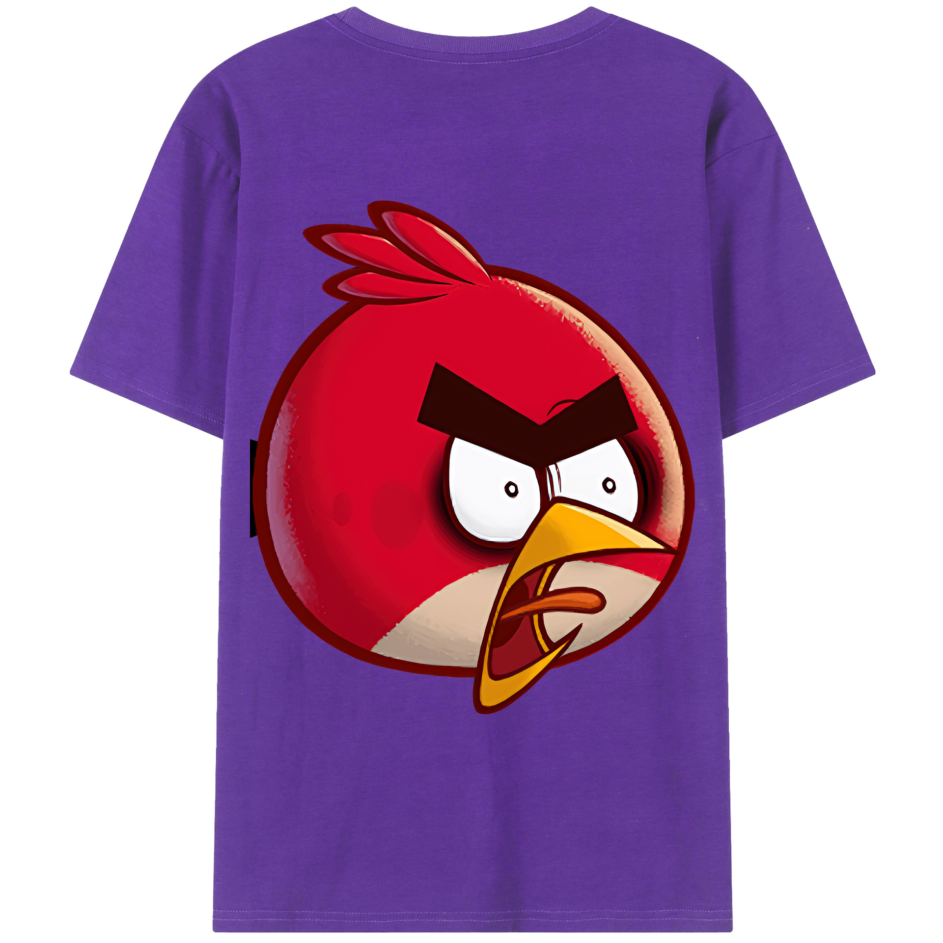 （画像用） Angry Birds アングリーバード 綿100％ メンズ半袖Tシャツ（バックプリント） 通気性