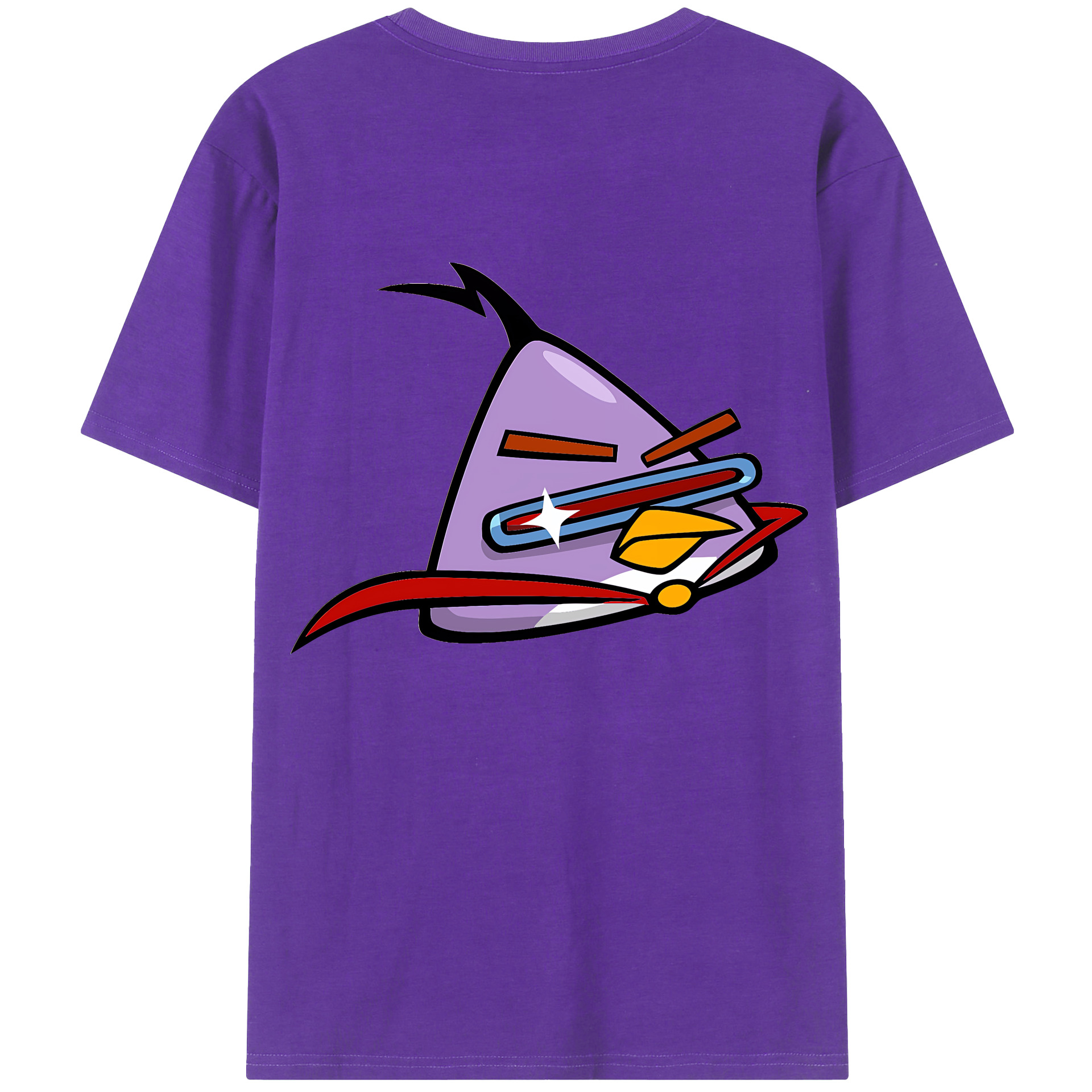 （画像用） Angry Birds アングリーバード 綿100％ メンズ半袖Tシャツ（バックプリント） 通気性