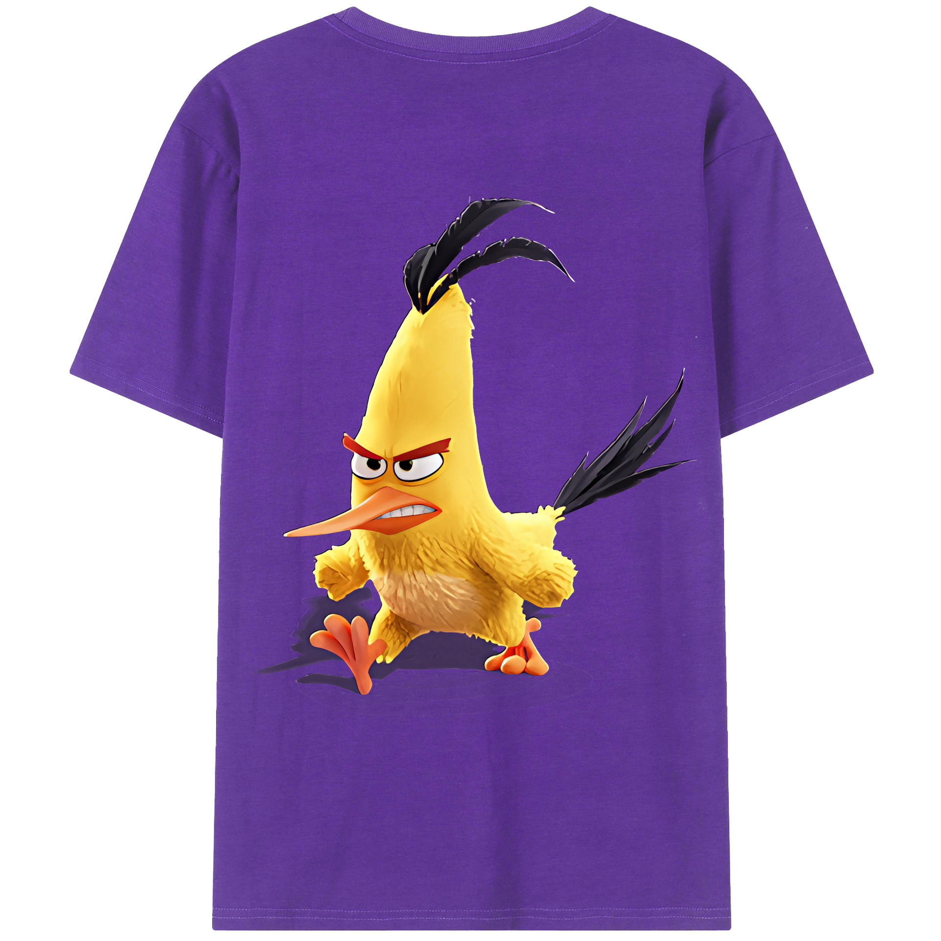 （画像用） Angry Birds アングリーバード 綿100％ メンズ半袖Tシャツ（バックプリント） 通気性