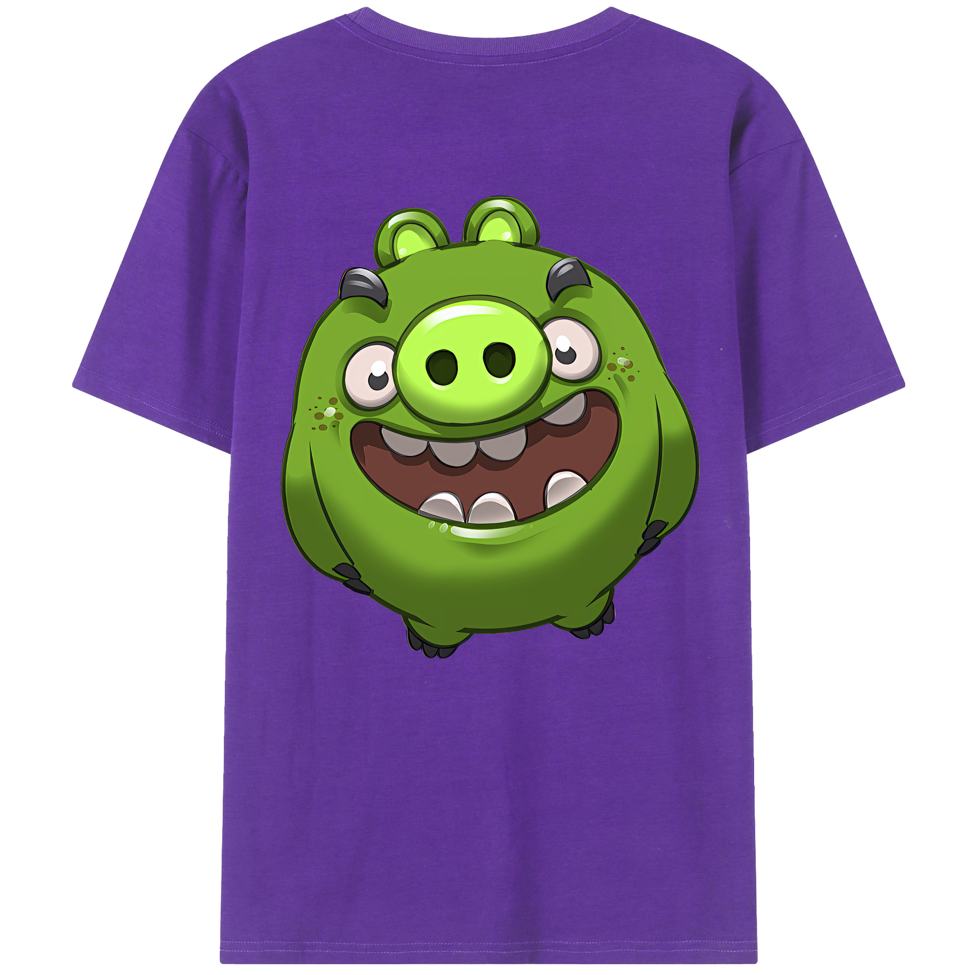 （画像用） Angry Birds アングリーバード 綿100％ メンズ半袖Tシャツ（バックプリント） 通気性