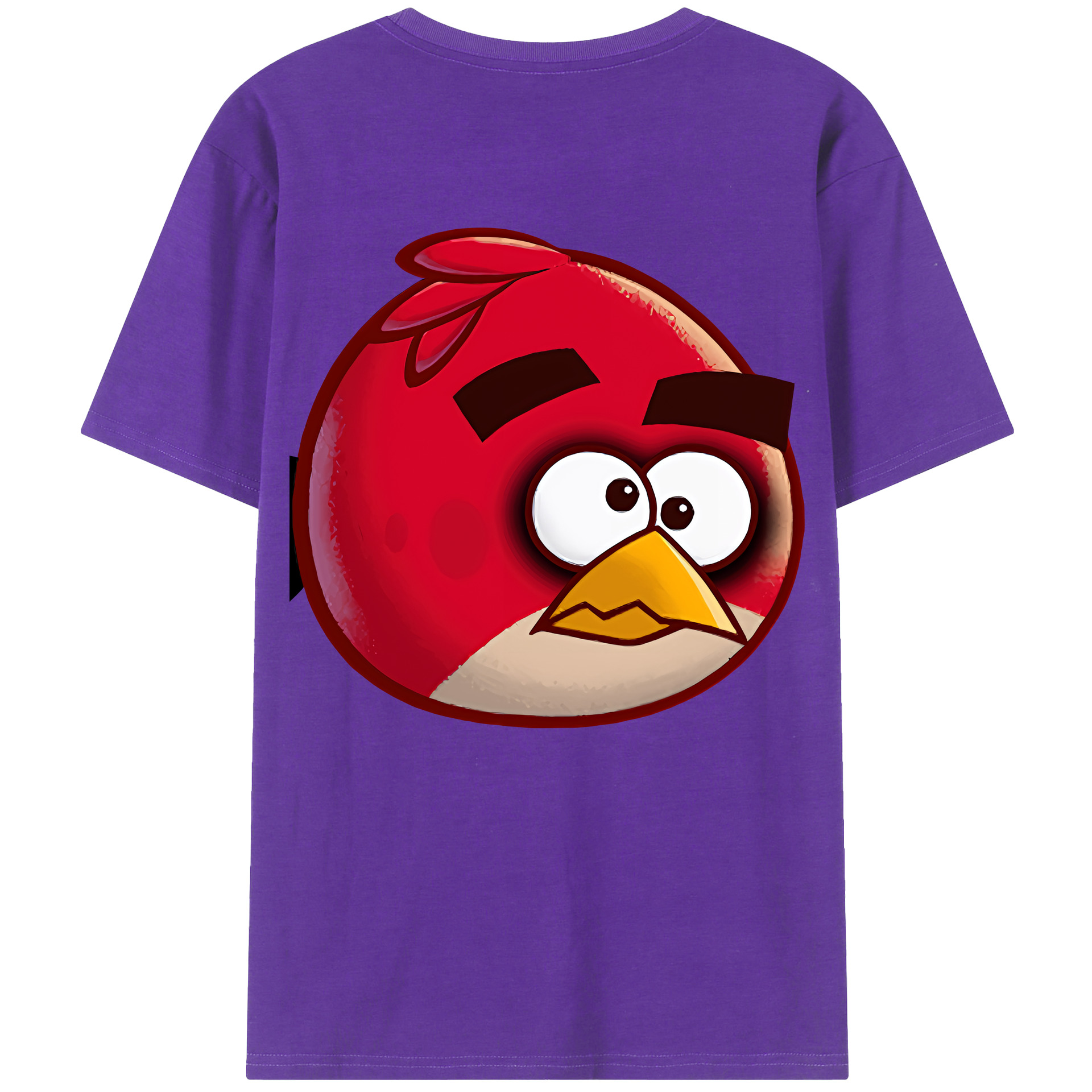 （画像用） Angry Birds アングリーバード 綿100％ メンズ半袖Tシャツ（バックプリント） 通気性