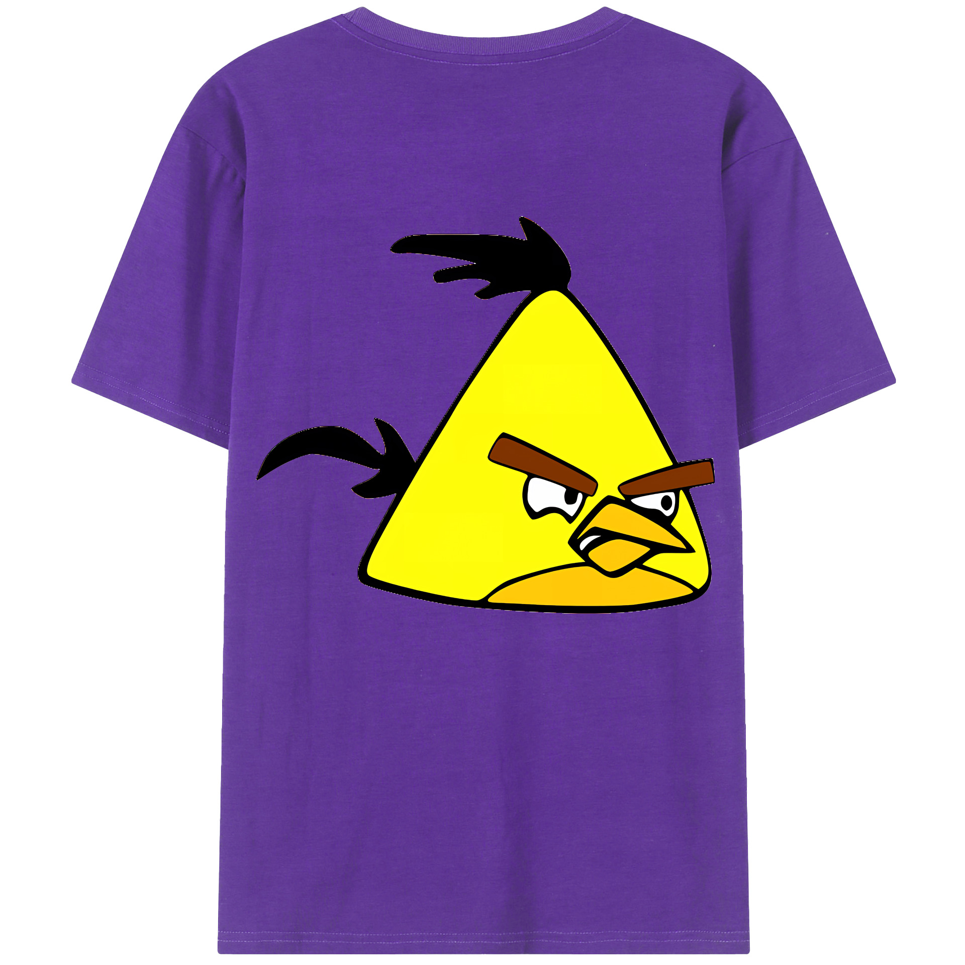 （画像用） Angry Birds アングリーバード 綿100％ メンズ半袖Tシャツ（バックプリント） 通気性