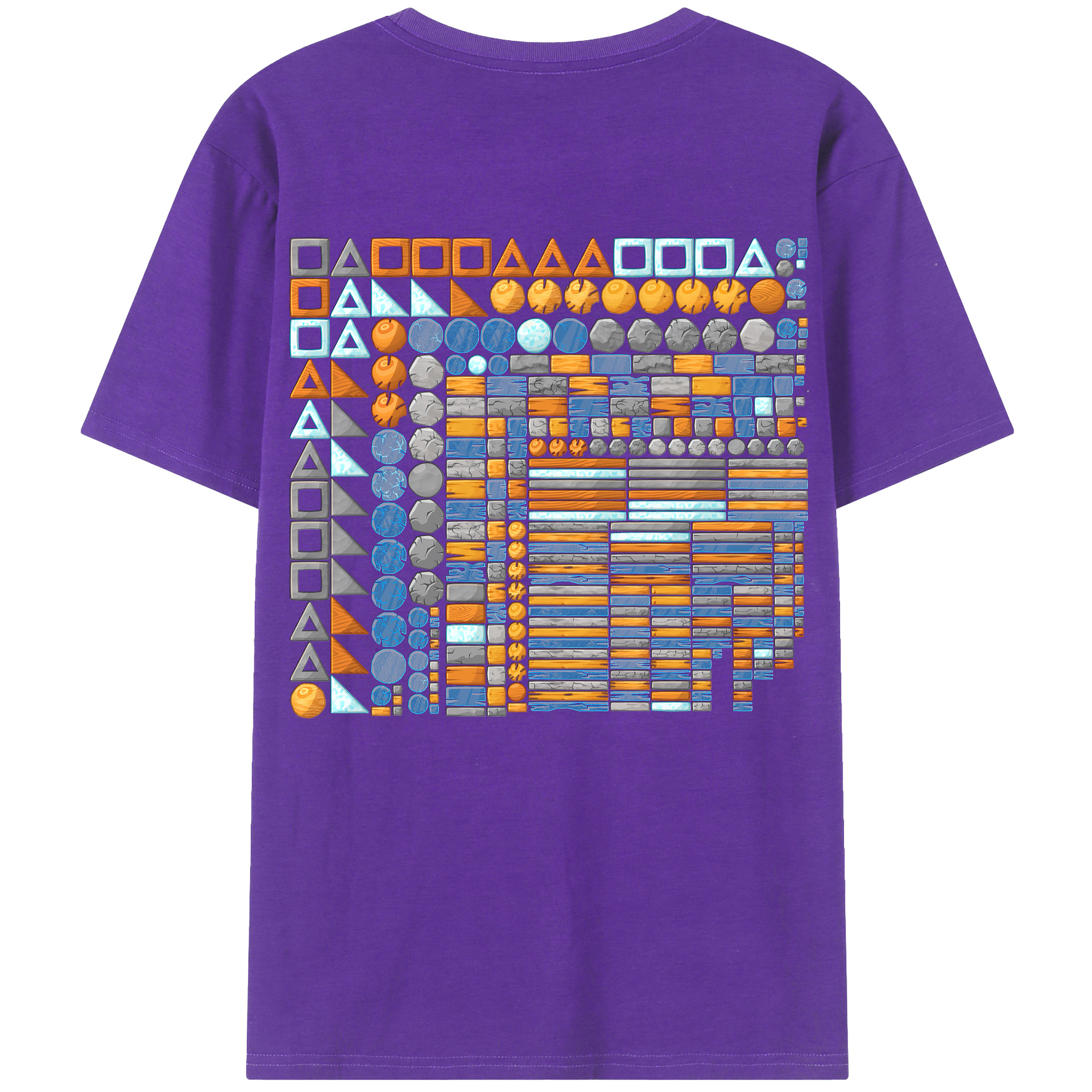 （画像用） Angry Birds アングリーバード 綿100％ メンズ半袖Tシャツ（バックプリント） 通気性