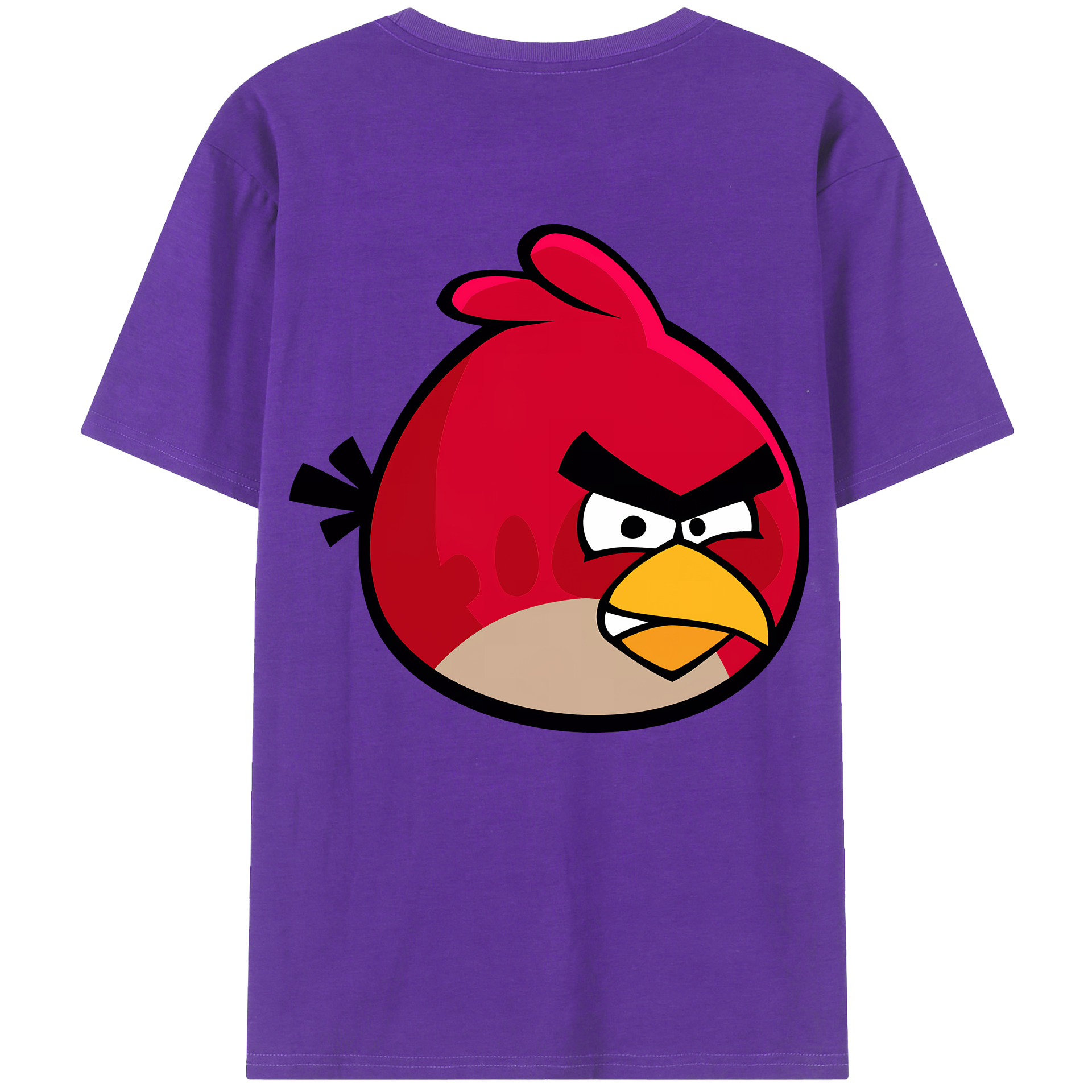 （画像用） Angry Birds アングリーバード 綿100％ メンズ半袖Tシャツ（バックプリント） 通気性
