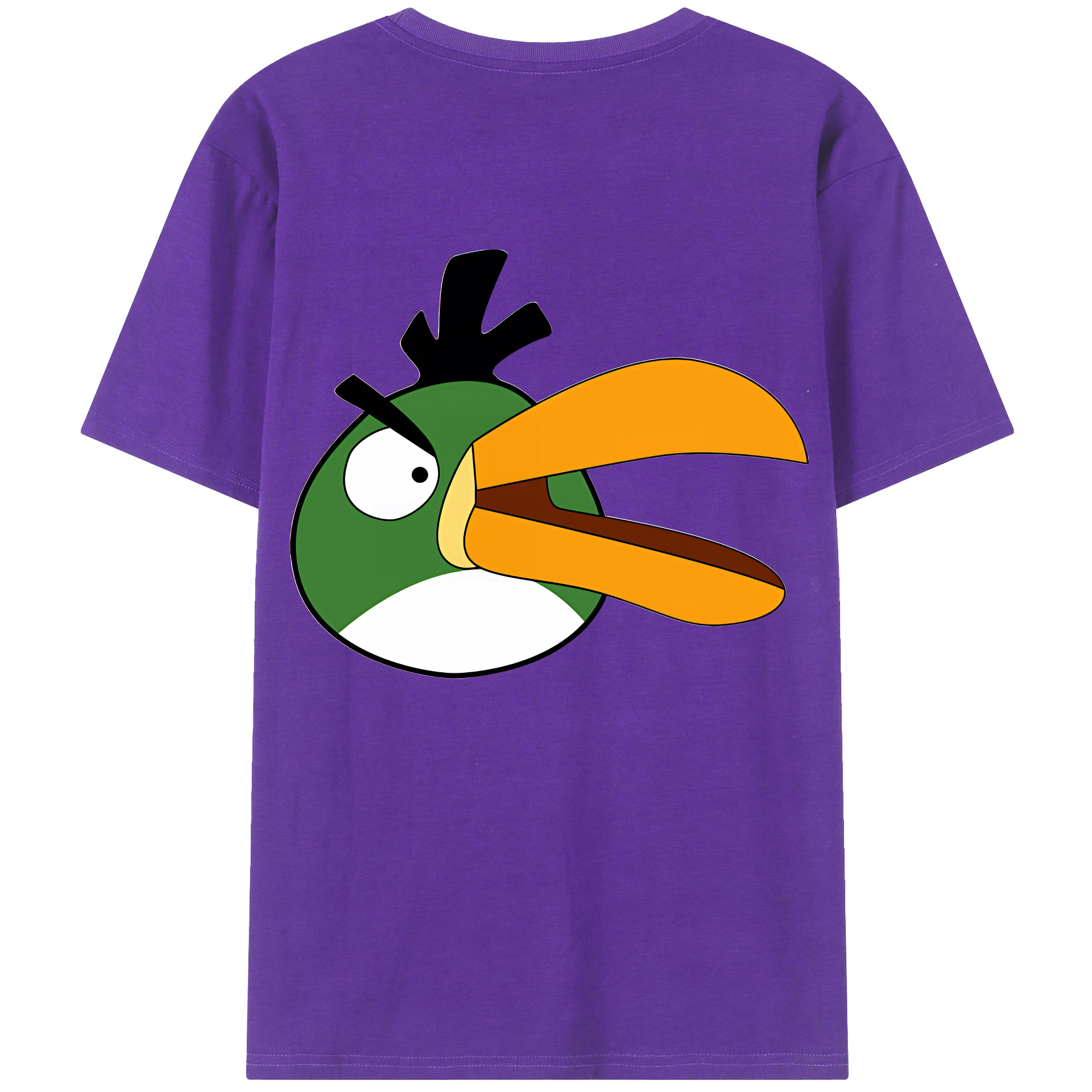 （画像用） Angry Birds アングリーバード 綿100％ メンズ半袖Tシャツ（バックプリント） 通気性