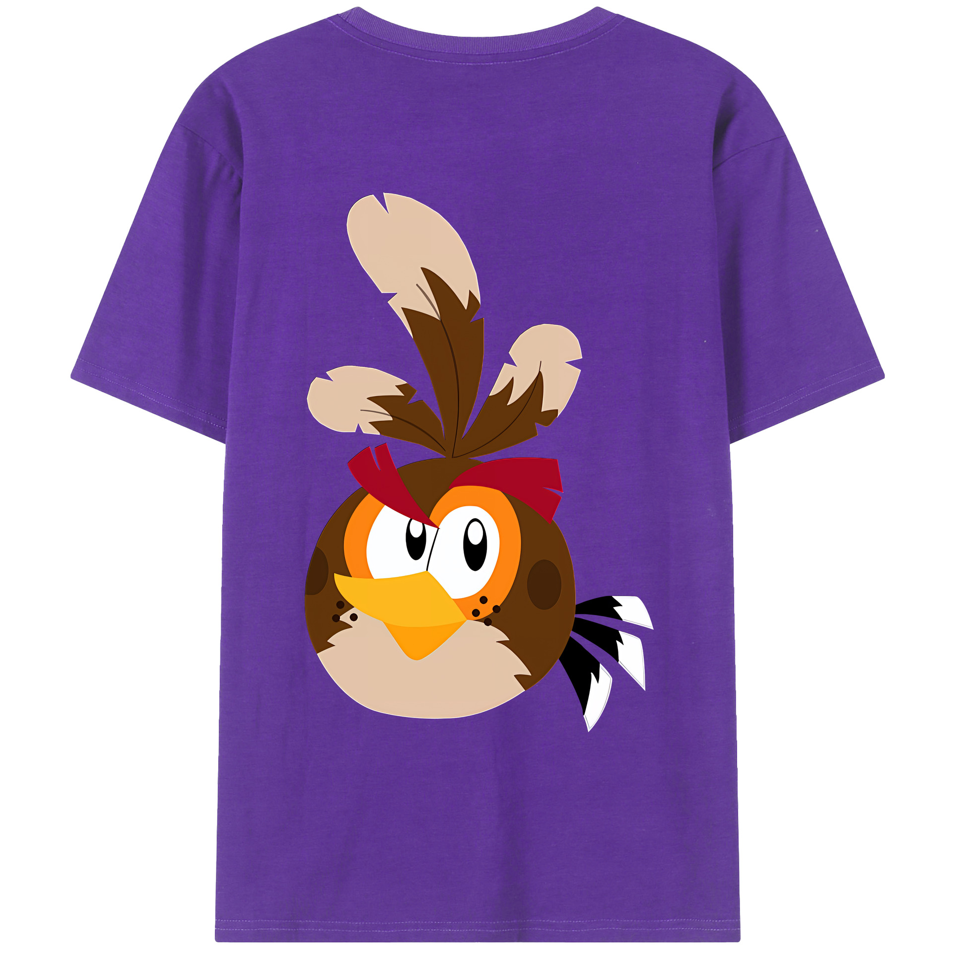 （画像用） Angry Birds アングリーバード 綿100％ メンズ半袖Tシャツ（バックプリント） 通気性