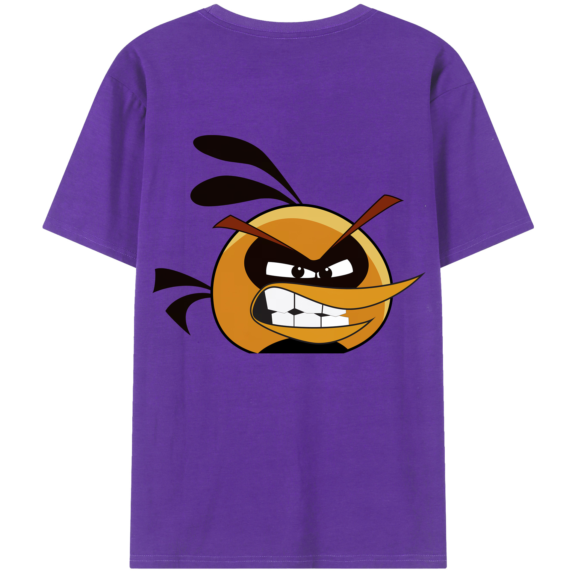 （画像用） Angry Birds アングリーバード 綿100％ メンズ半袖Tシャツ（バックプリント） 通気性