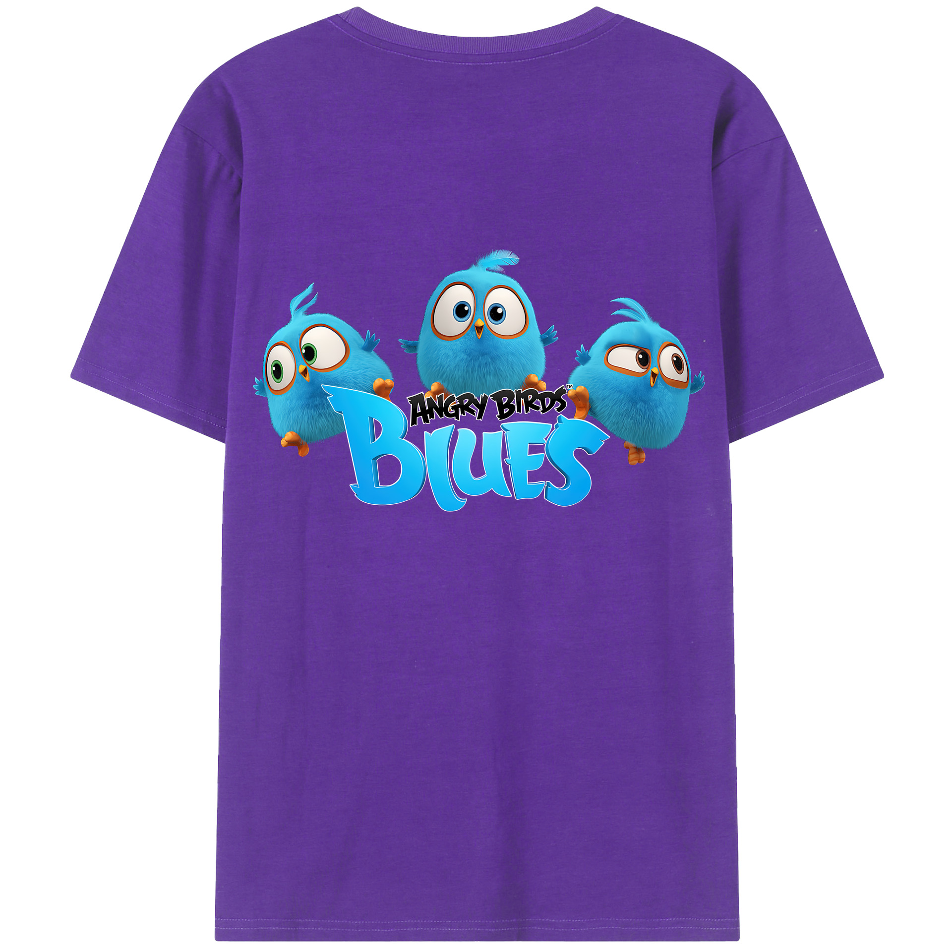 （画像用） Angry Birds アングリーバード 綿100％ メンズ半袖Tシャツ（バックプリント） 通気性