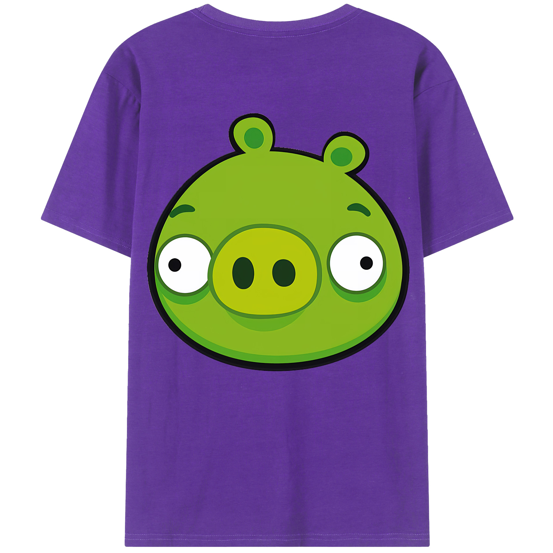 （画像用） Angry Birds アングリーバード 綿100％ メンズ半袖Tシャツ（バックプリント） 通気性