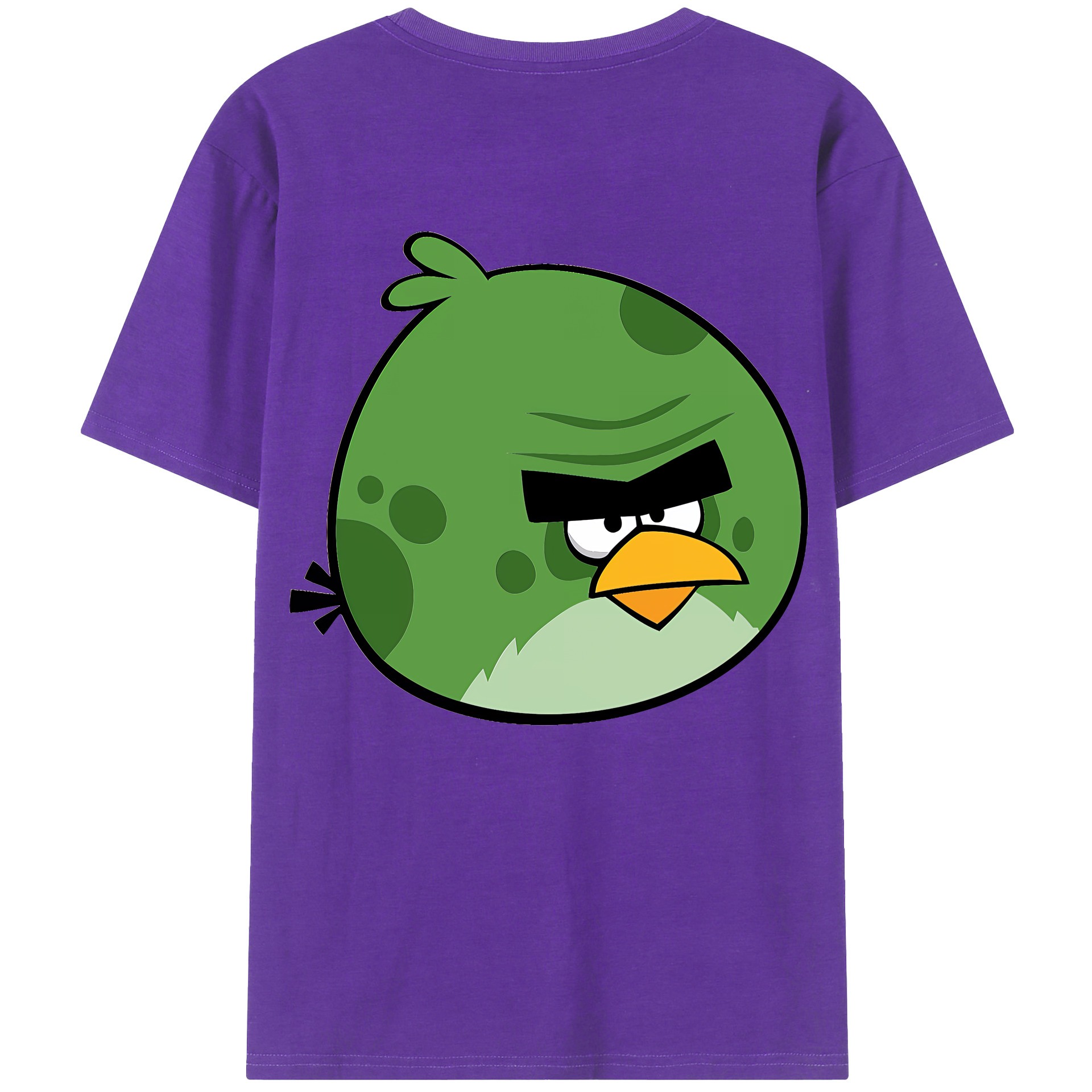 （画像用） Angry Birds アングリーバード 綿100％ メンズ半袖Tシャツ（バックプリント） 通気性