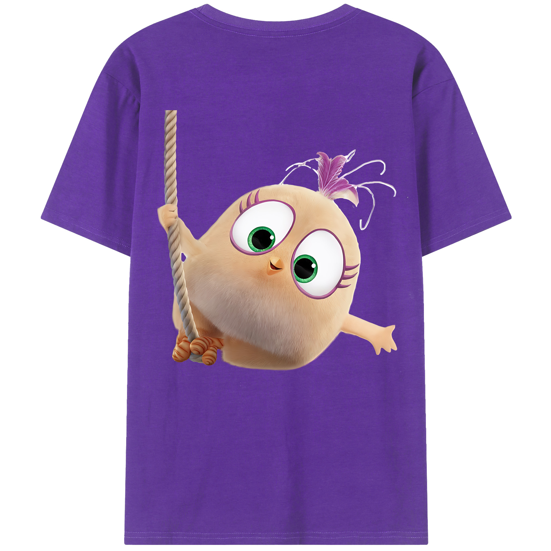 （画像用） Angry Birds アングリーバード 綿100％ メンズ半袖Tシャツ（バックプリント） 通気性