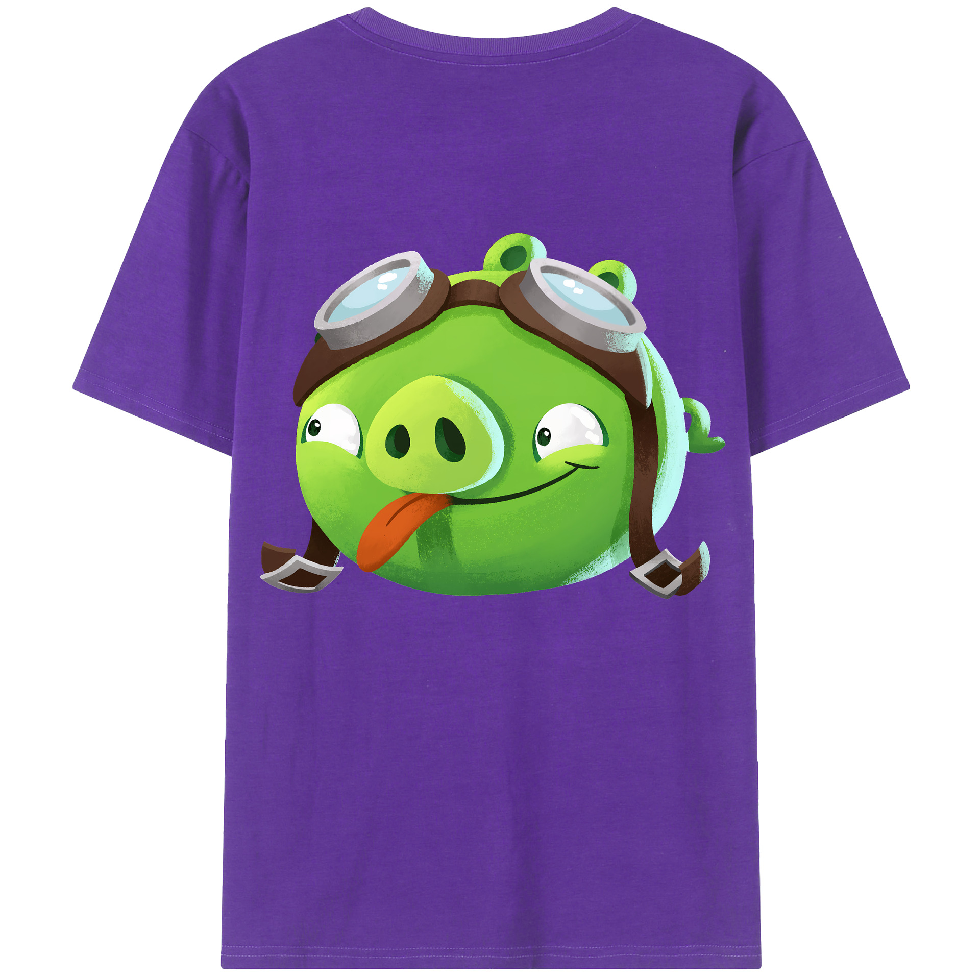 （画像用） Angry Birds アングリーバード 綿100％ メンズ半袖Tシャツ（バックプリント） 通気性