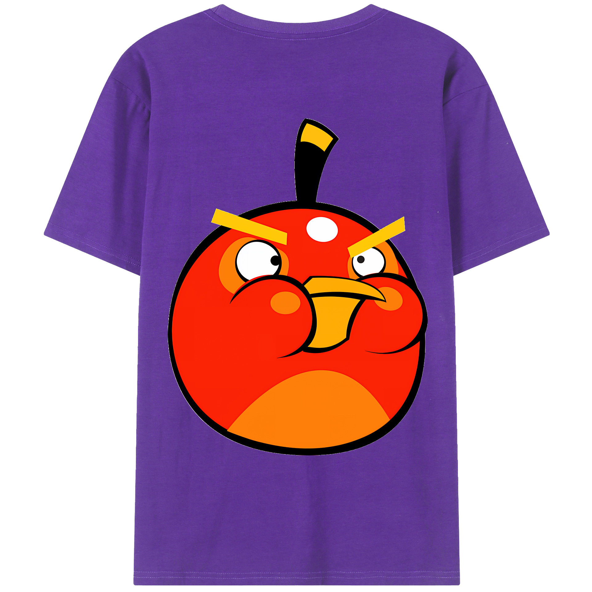 （画像用） Angry Birds アングリーバード 綿100％ メンズ半袖Tシャツ（バックプリント） 通気性