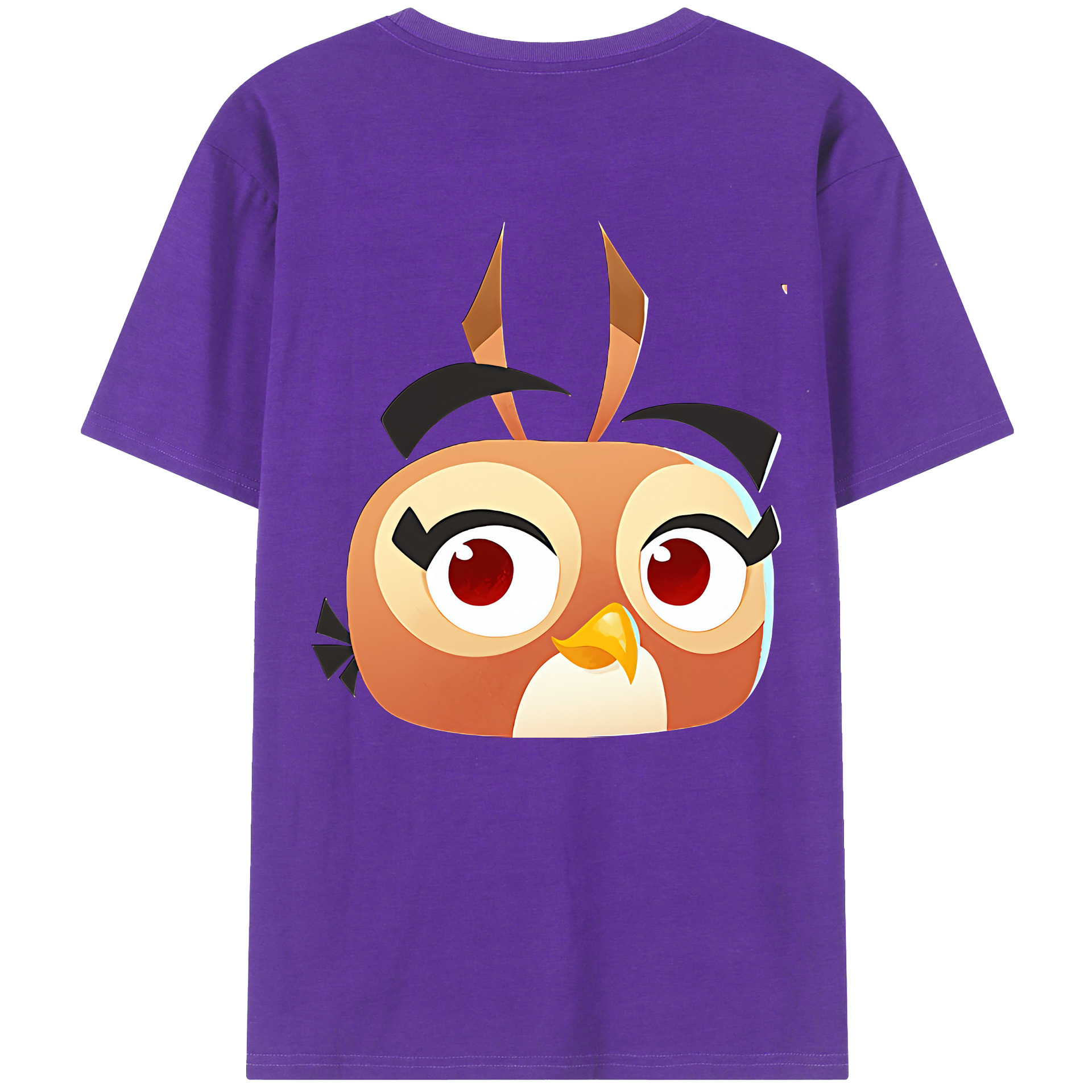 （画像用） Angry Birds アングリーバード 綿100％ メンズ半袖Tシャツ（バックプリント） 通気性