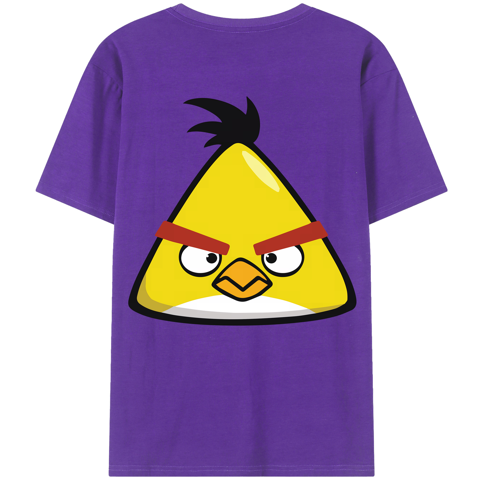（画像用） Angry Birds アングリーバード 綿100％ メンズ半袖Tシャツ（バックプリント） 通気性