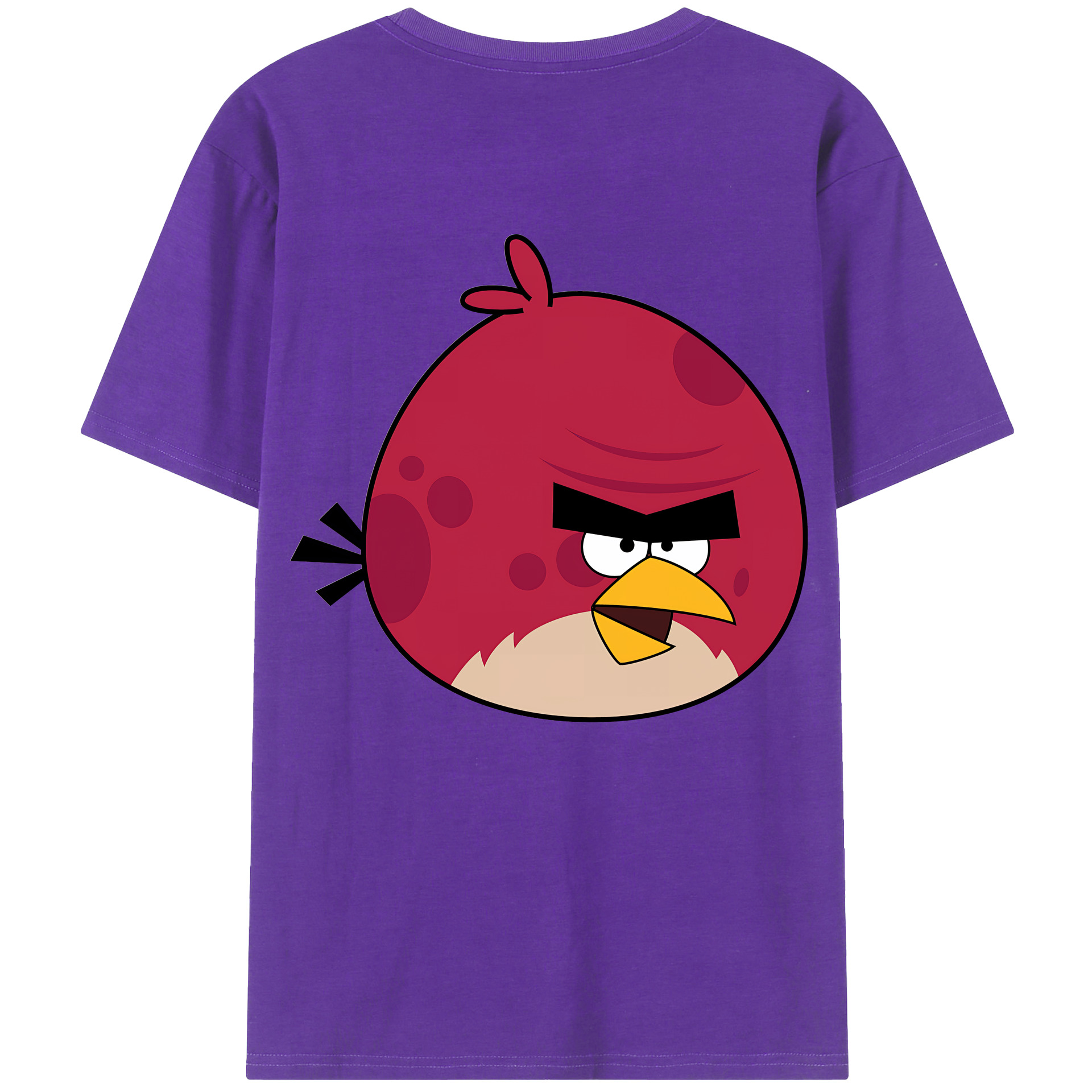 （画像用） Angry Birds アングリーバード 綿100％ メンズ半袖Tシャツ（バックプリント） 通気性