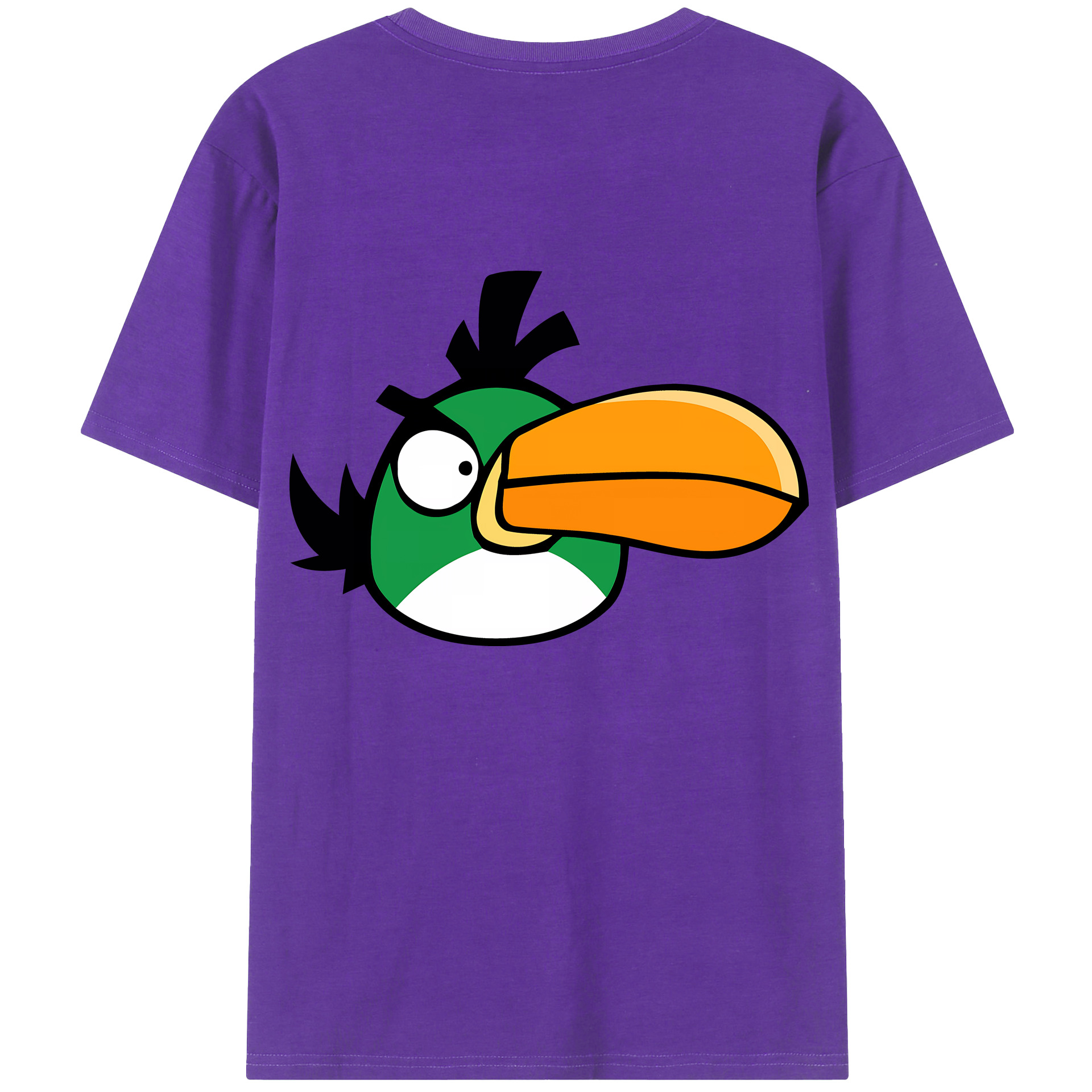 （画像用） Angry Birds アングリーバード 綿100％ メンズ半袖Tシャツ（バックプリント） 通気性