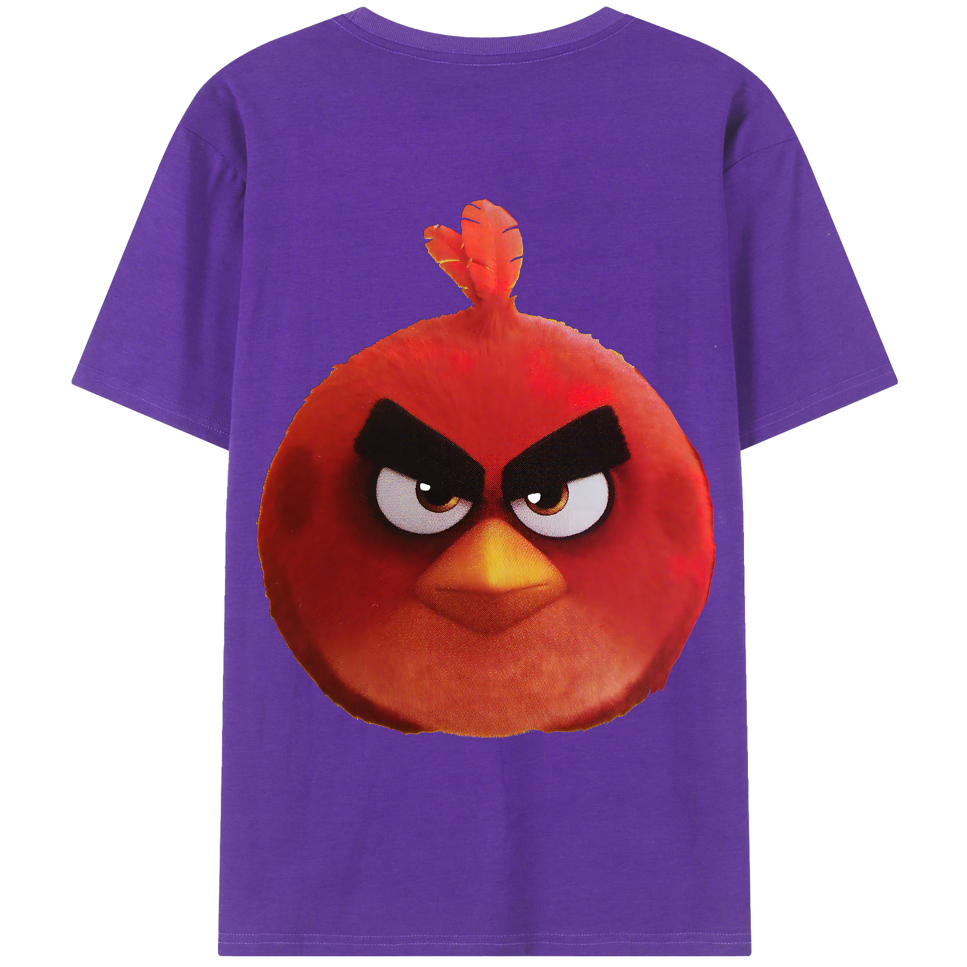 （画像用） Angry Birds アングリーバード 綿100％ メンズ半袖Tシャツ（バックプリント） 通気性