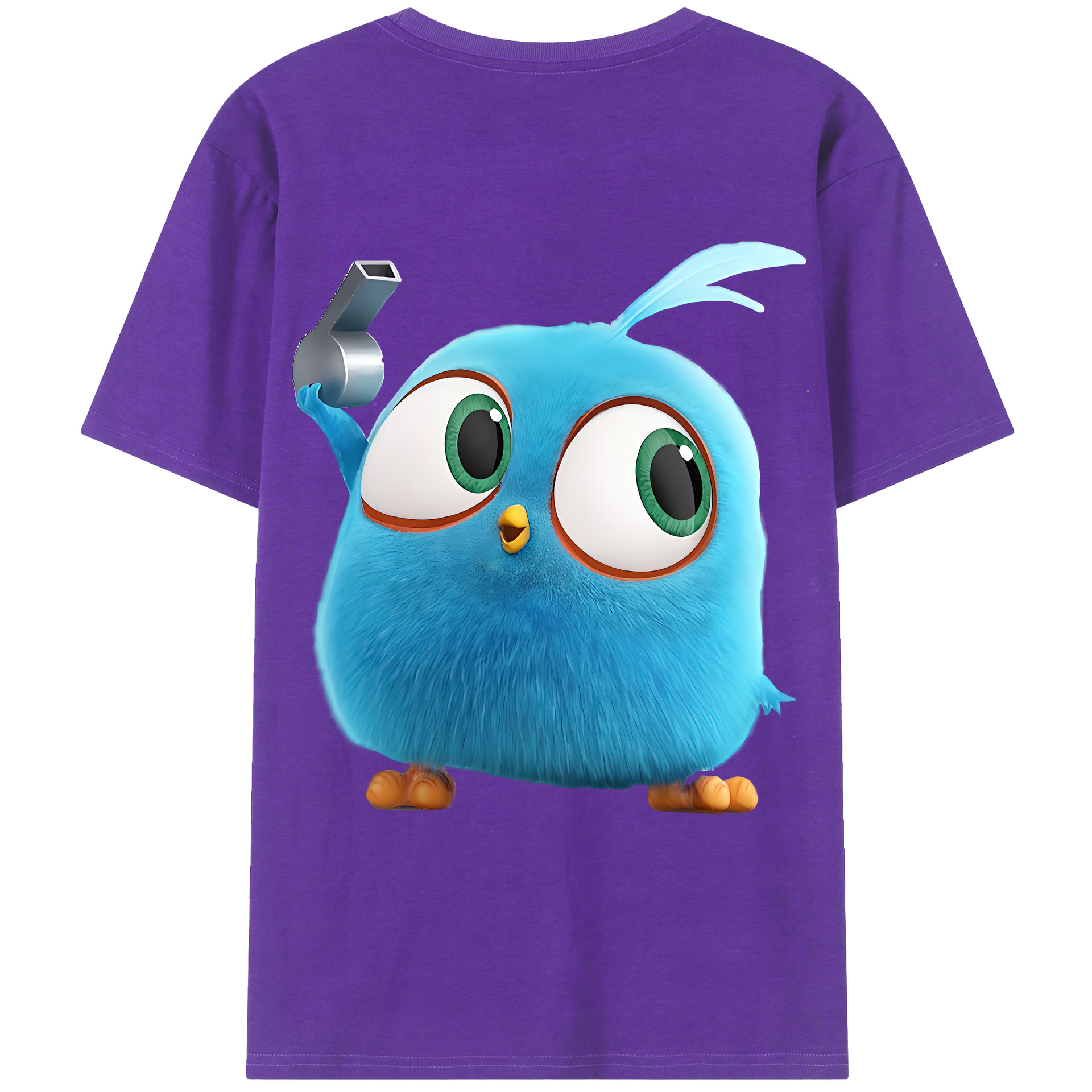 （画像用） Angry Birds アングリーバード 綿100％ メンズ半袖Tシャツ（バックプリント） 通気性