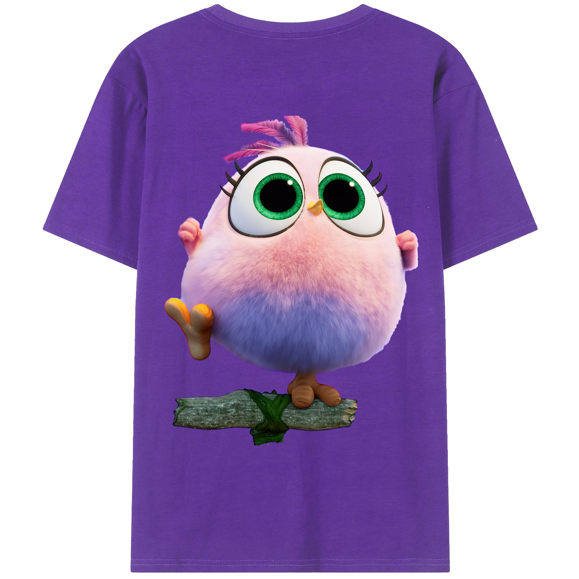 （画像用） Angry Birds アングリーバード 綿100％ メンズ半袖Tシャツ（バックプリント） 通気性
