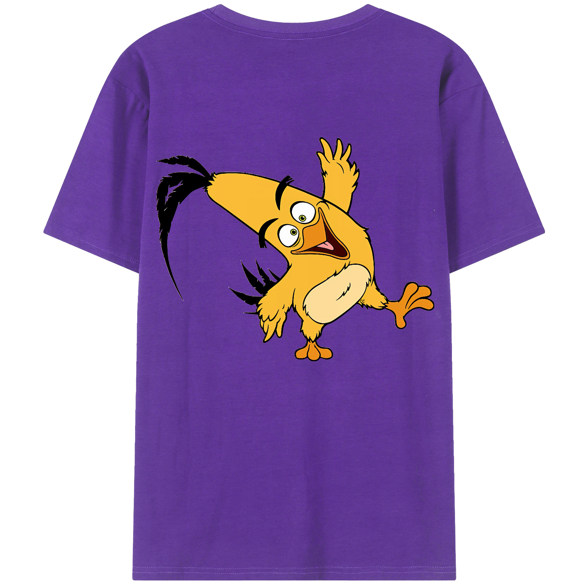 （画像用） Angry Birds アングリーバード 綿100％ メンズ半袖Tシャツ（バックプリント） 通気性