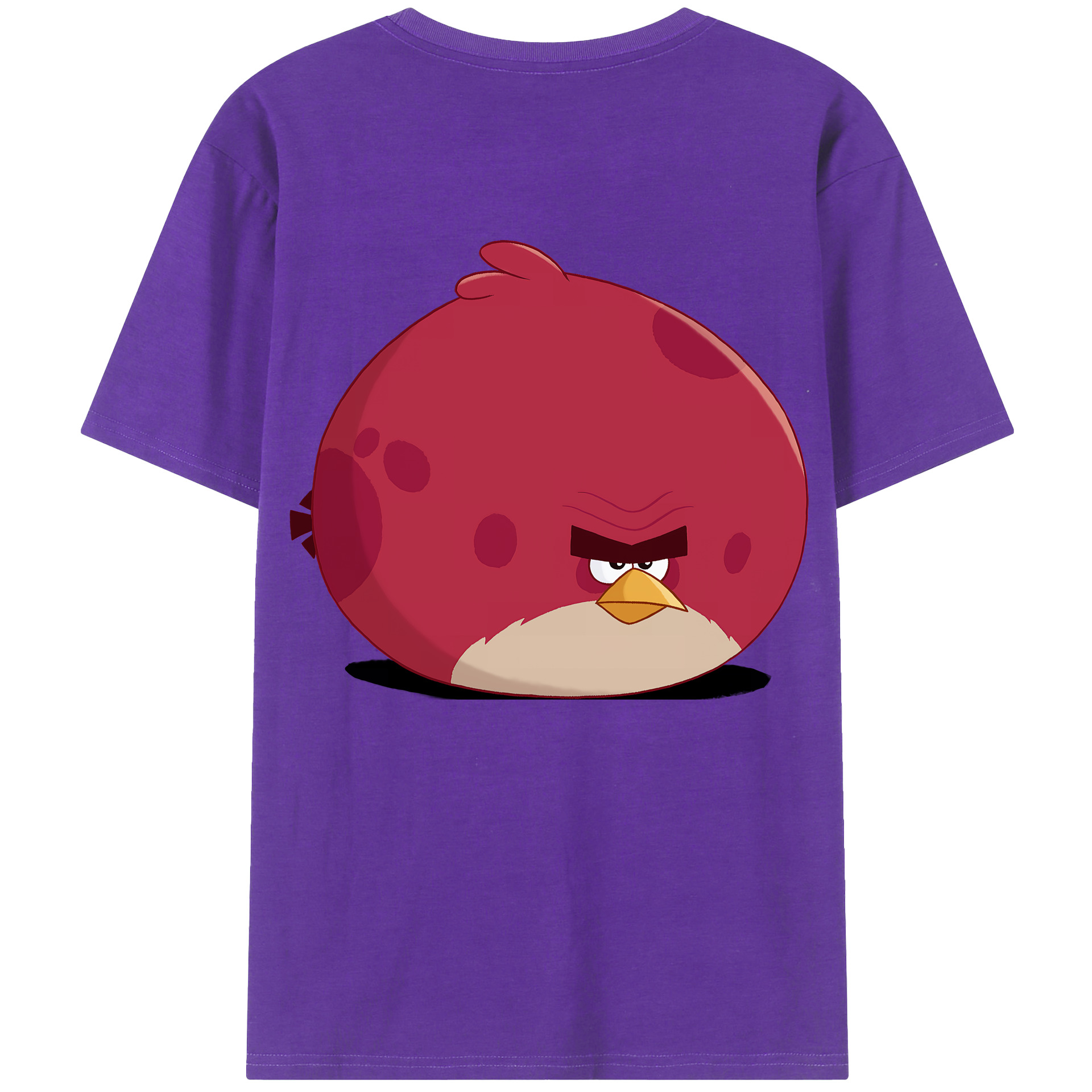 （画像用） Angry Birds アングリーバード 綿100％ メンズ半袖Tシャツ（バックプリント） 通気性