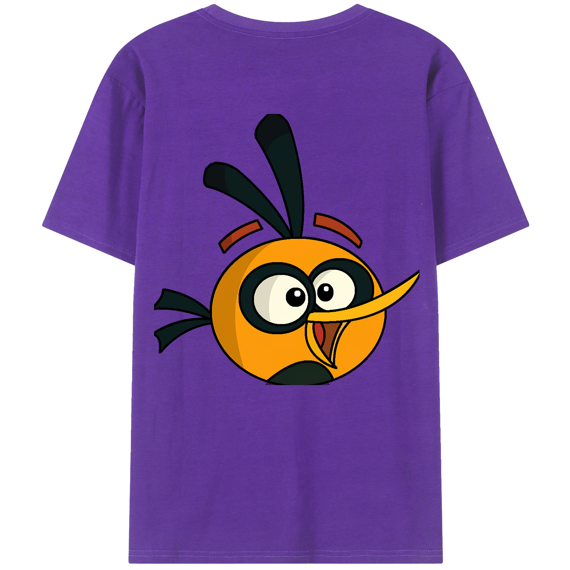 （画像用） Angry Birds アングリーバード 綿100％ メンズ半袖Tシャツ（バックプリント） 通気性