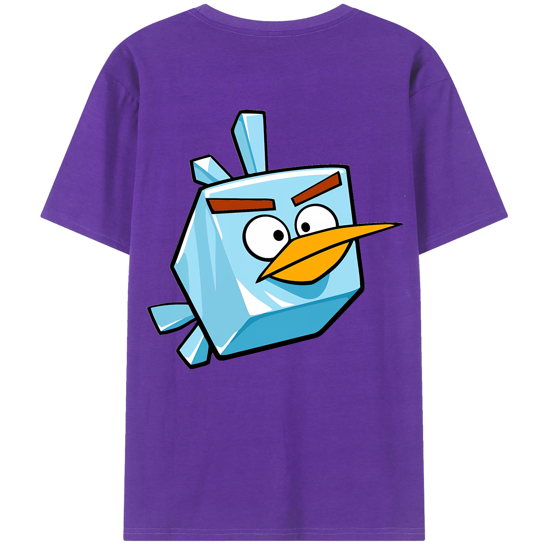 （画像用） Angry Birds アングリーバード 綿100％ メンズ半袖Tシャツ（バックプリント） 通気性