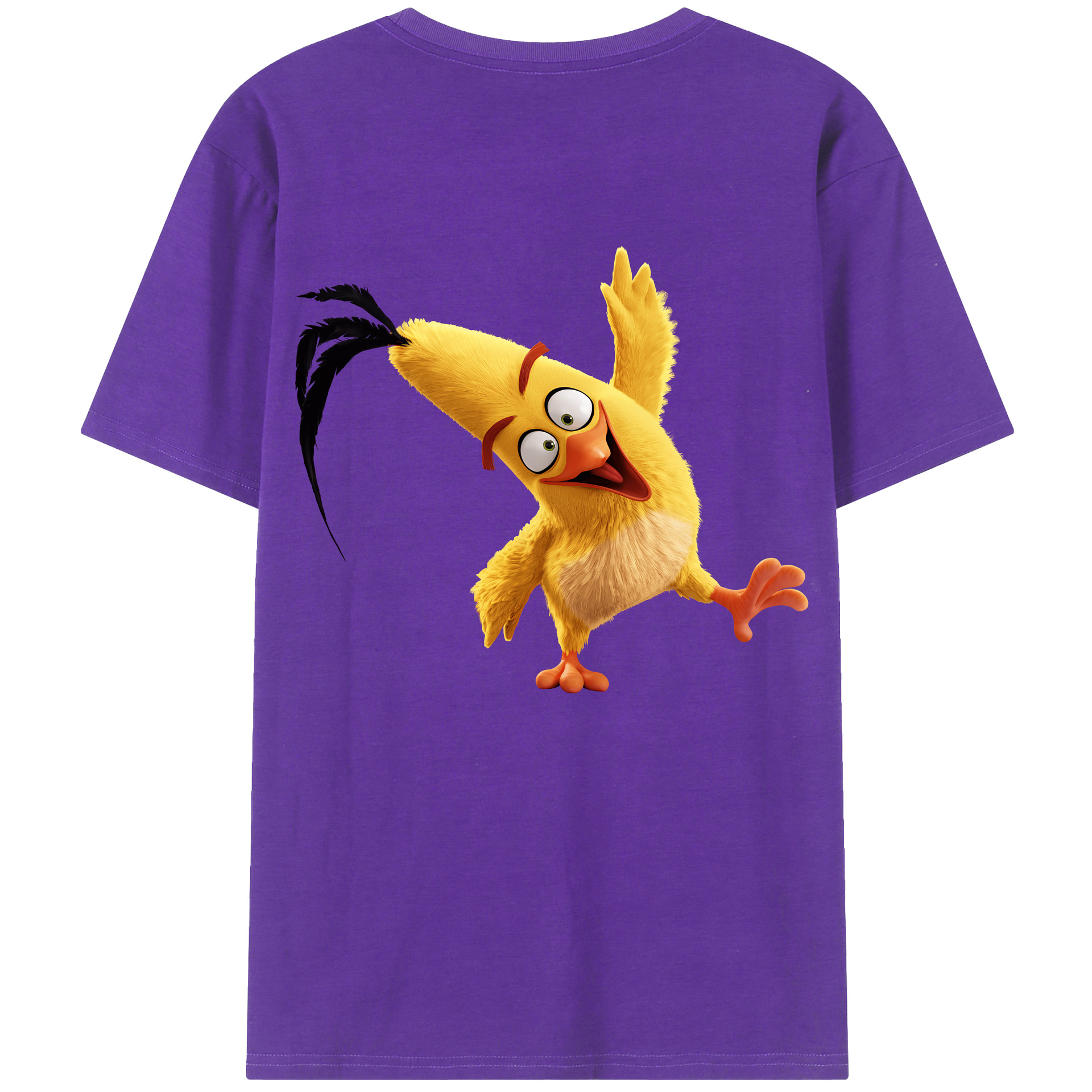 （画像用） Angry Birds アングリーバード 綿100％ メンズ半袖Tシャツ（バックプリント） 通気性