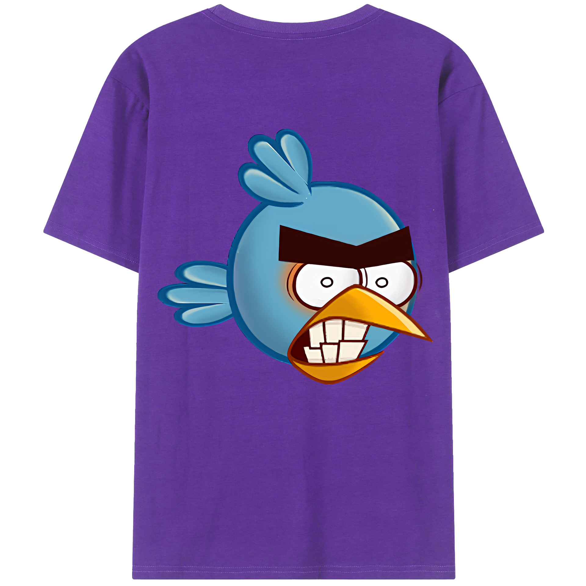 （画像用） Angry Birds アングリーバード 綿100％ メンズ半袖Tシャツ（バックプリント） 通気性