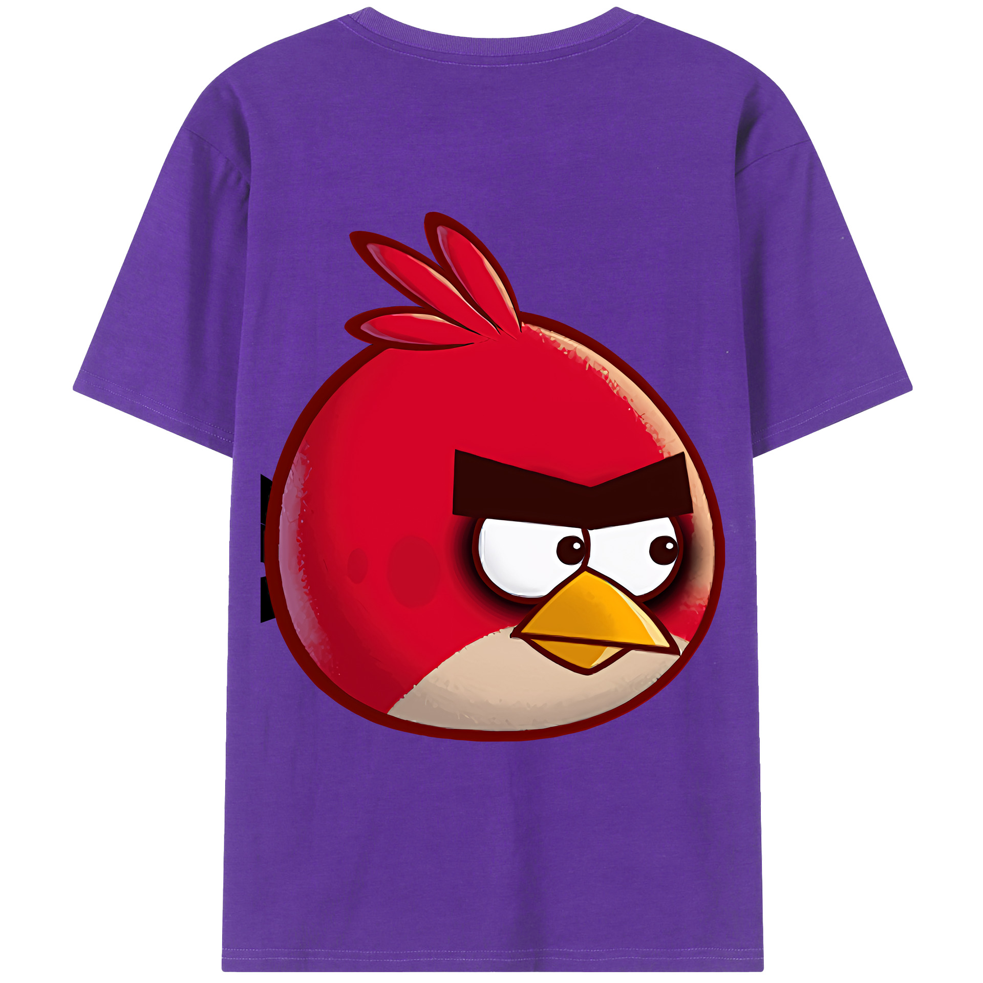 （画像用） Angry Birds アングリーバード 綿100％ メンズ半袖Tシャツ（バックプリント） 通気性