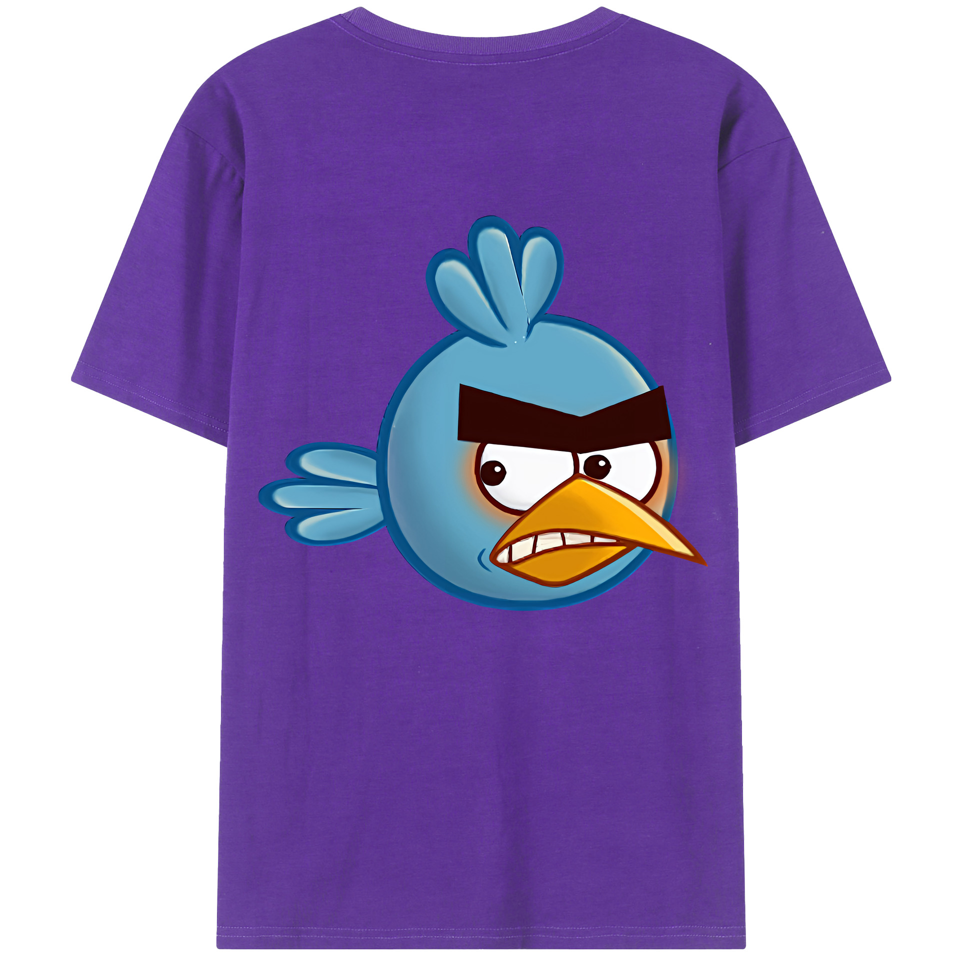 （画像用） Angry Birds アングリーバード 綿100％ メンズ半袖Tシャツ（バックプリント） 通気性