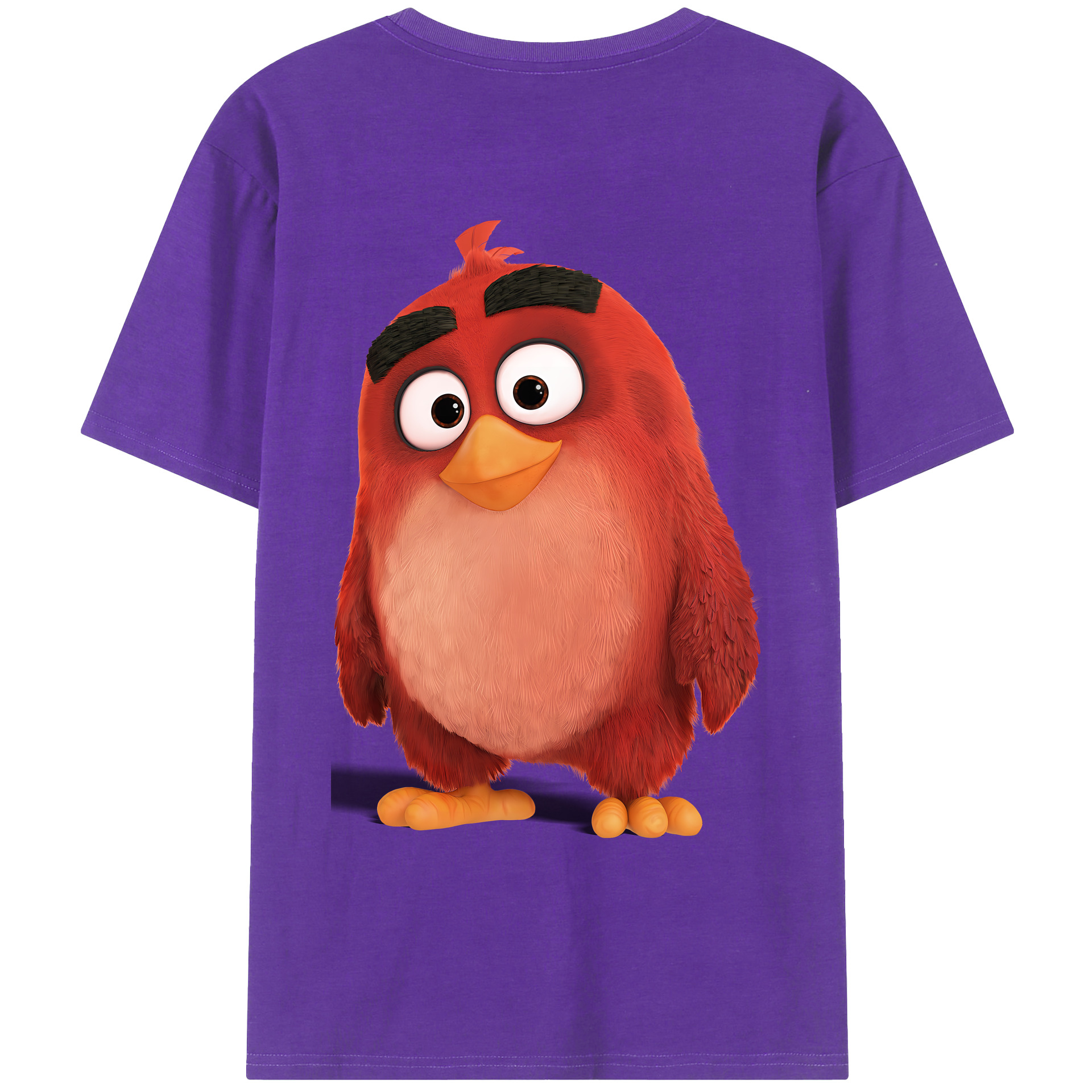 （画像用） Angry Birds アングリーバード 綿100％ メンズ半袖Tシャツ（バックプリント） 通気性