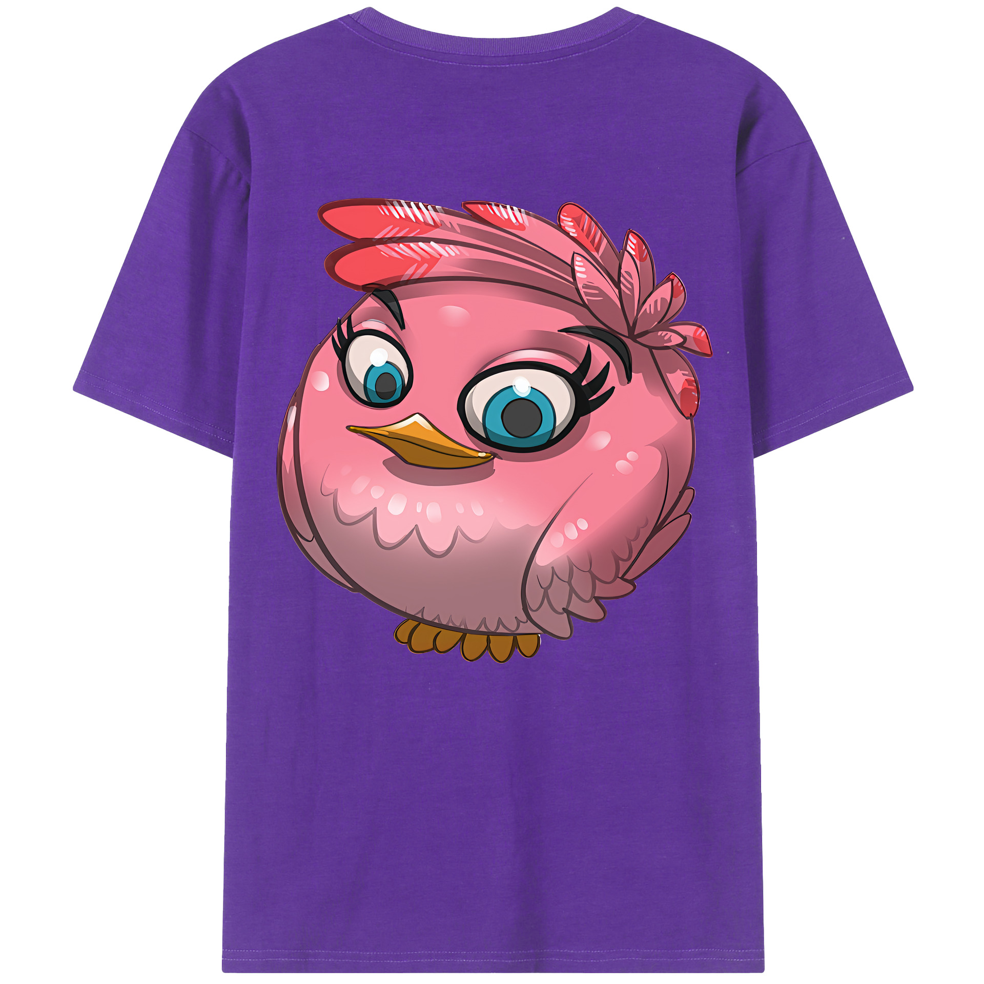（画像用） Angry Birds アングリーバード 綿100％ メンズ半袖Tシャツ（バックプリント） 通気性